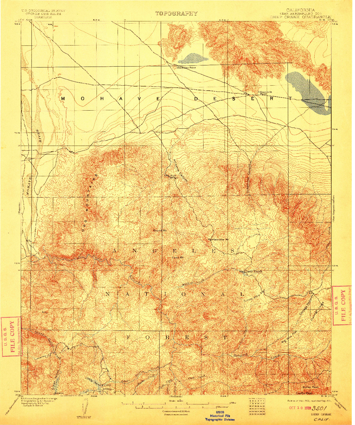 USGS 1:62500-SCALE QUADRANGLE FOR DEEP CREEK, CA 1902