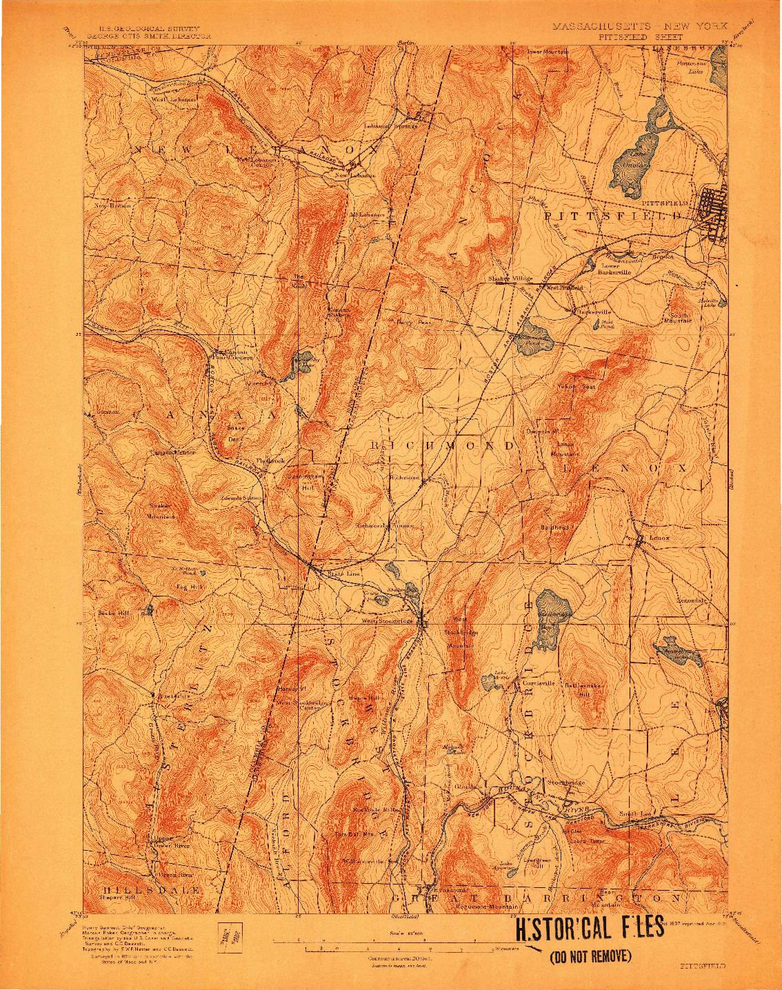 USGS 1:62500-SCALE QUADRANGLE FOR PITTSFIELD, MA 1897