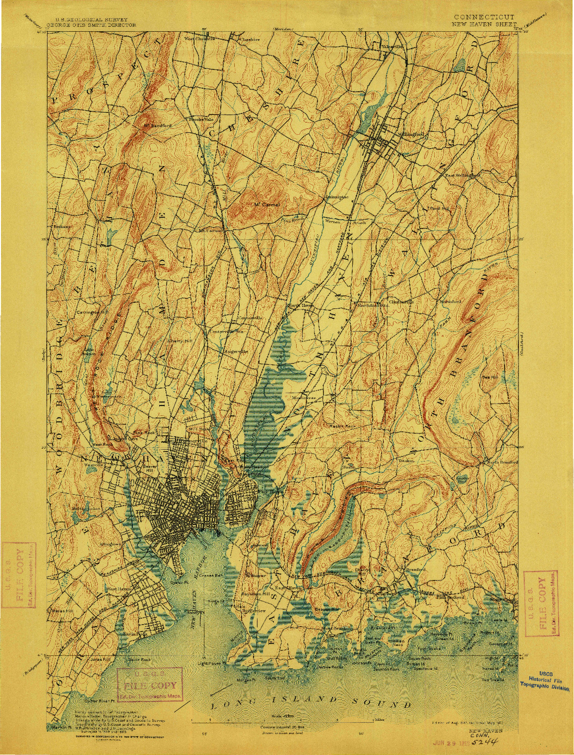 USGS 1:62500-SCALE QUADRANGLE FOR NEW HAVEN, CT 1892