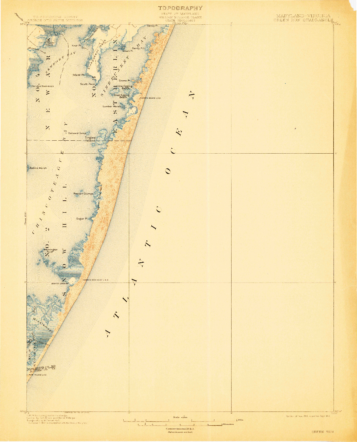 USGS 1:62500-SCALE QUADRANGLE FOR GREEN RUN, MD 1901