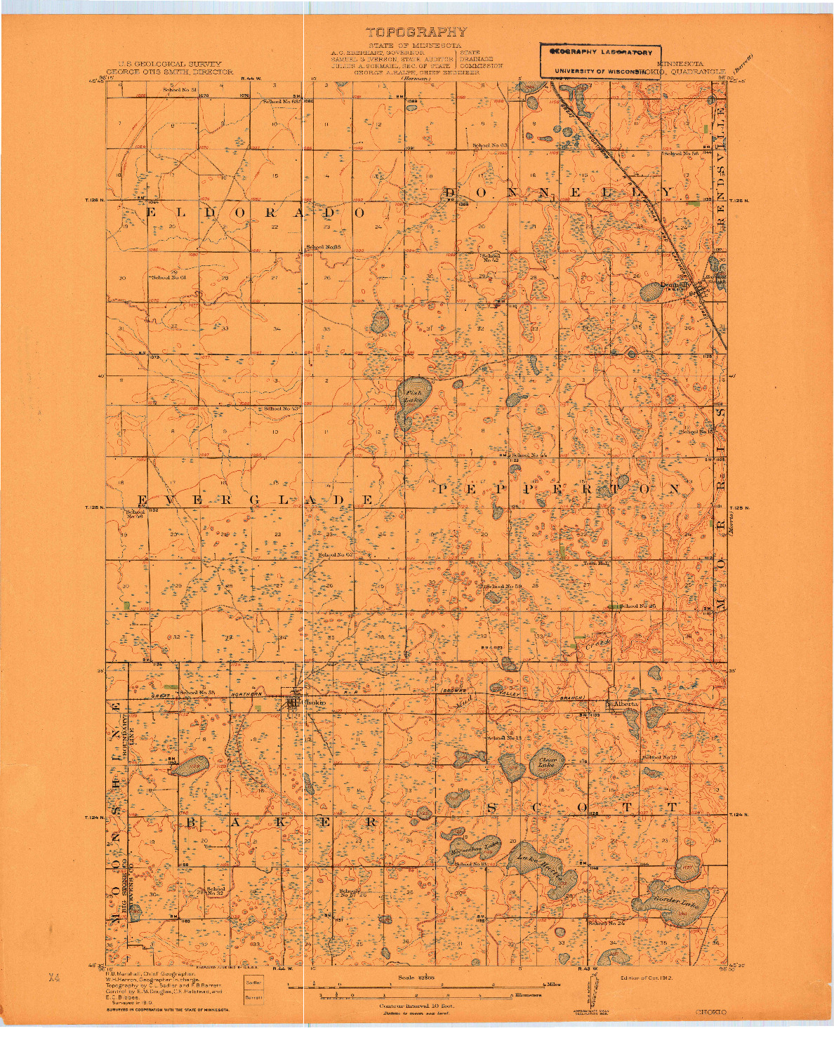 USGS 1:62500-SCALE QUADRANGLE FOR CHOKIO, MN 1912