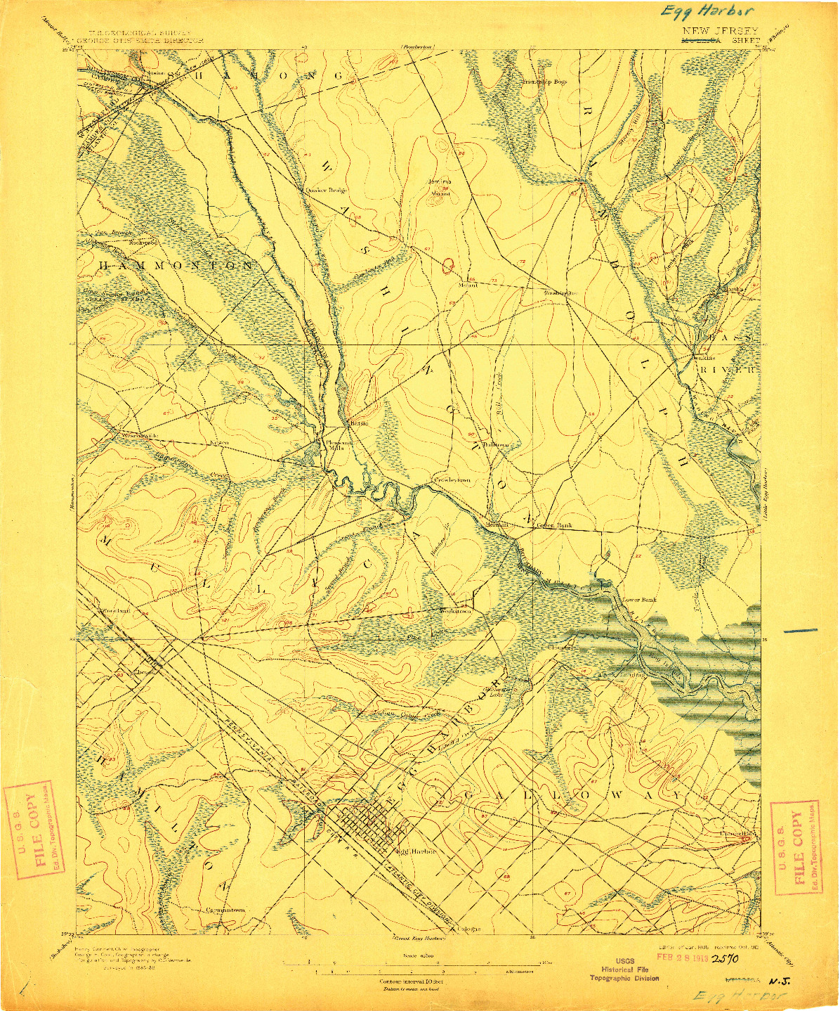 USGS 1:62500-SCALE QUADRANGLE FOR EGG HARBOR, NJ 1898