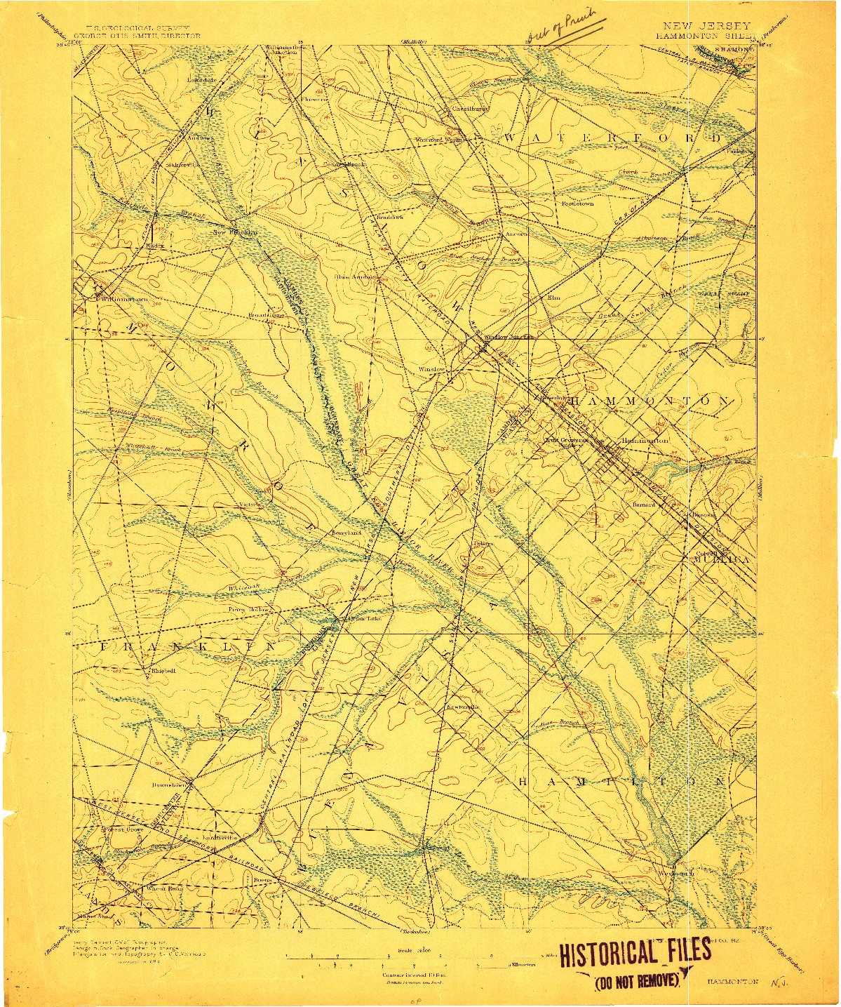 USGS 1:62500-SCALE QUADRANGLE FOR HAMMONTON, NJ 1898