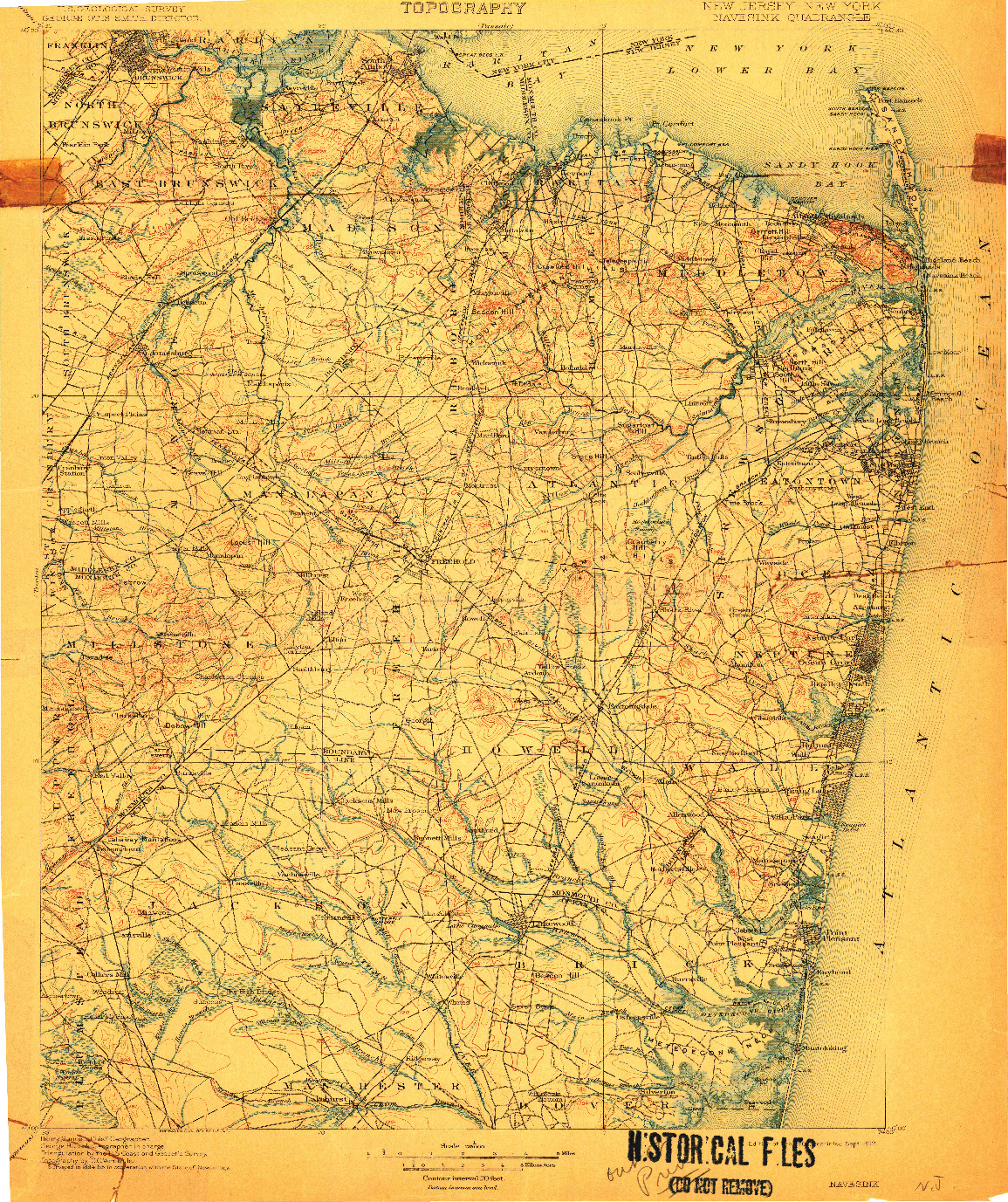 USGS 1:125000-SCALE QUADRANGLE FOR NAVESINK, NJ 1902