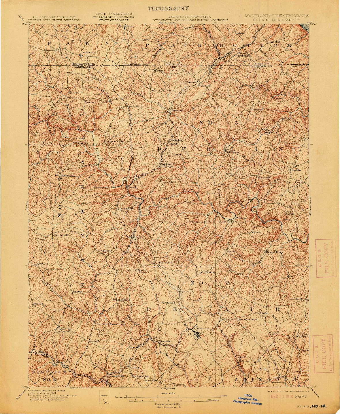 USGS 1:62500-SCALE QUADRANGLE FOR BELAIR, MD 1901