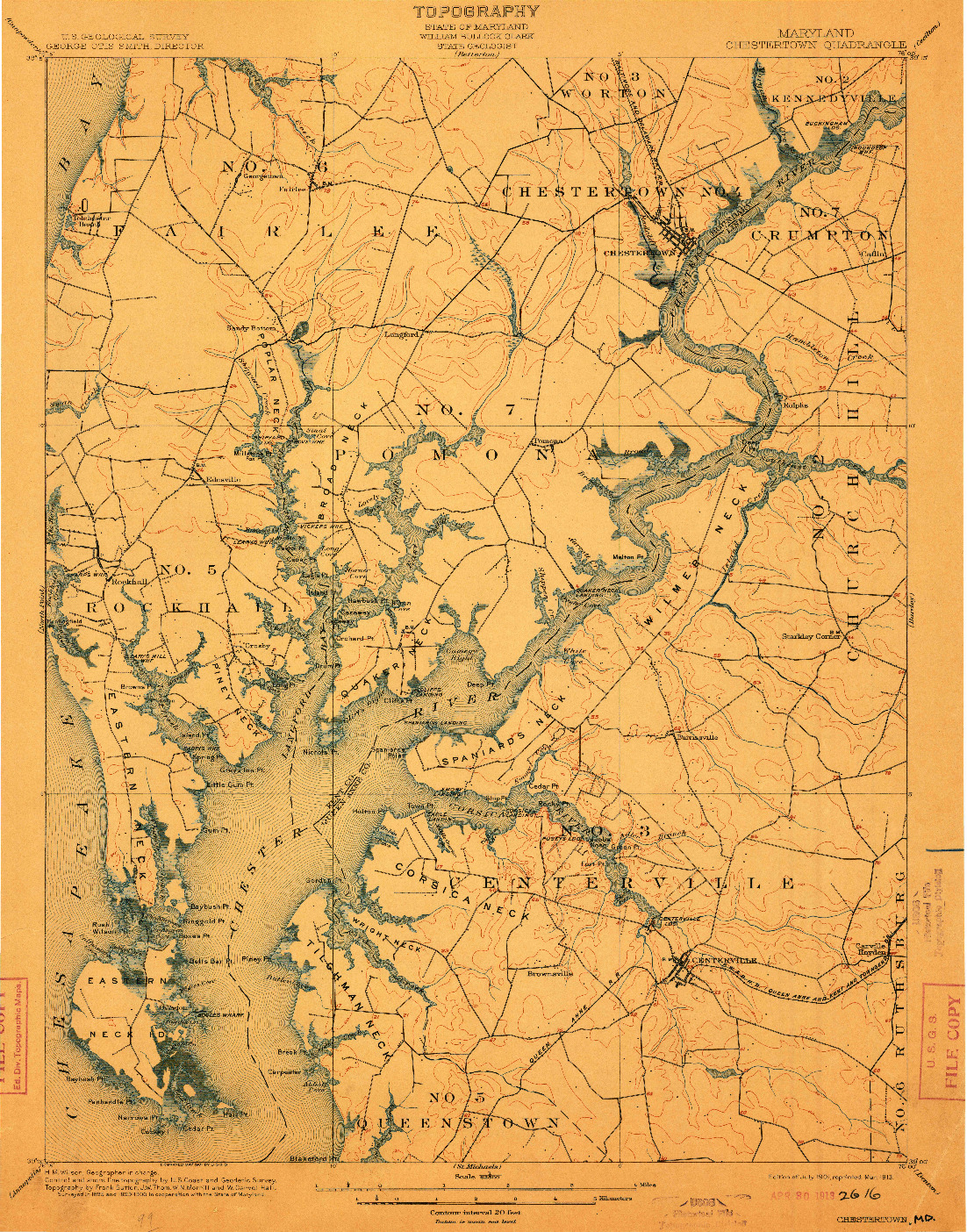 USGS 1:62500-SCALE QUADRANGLE FOR CHESTERTOWN, MD 1901