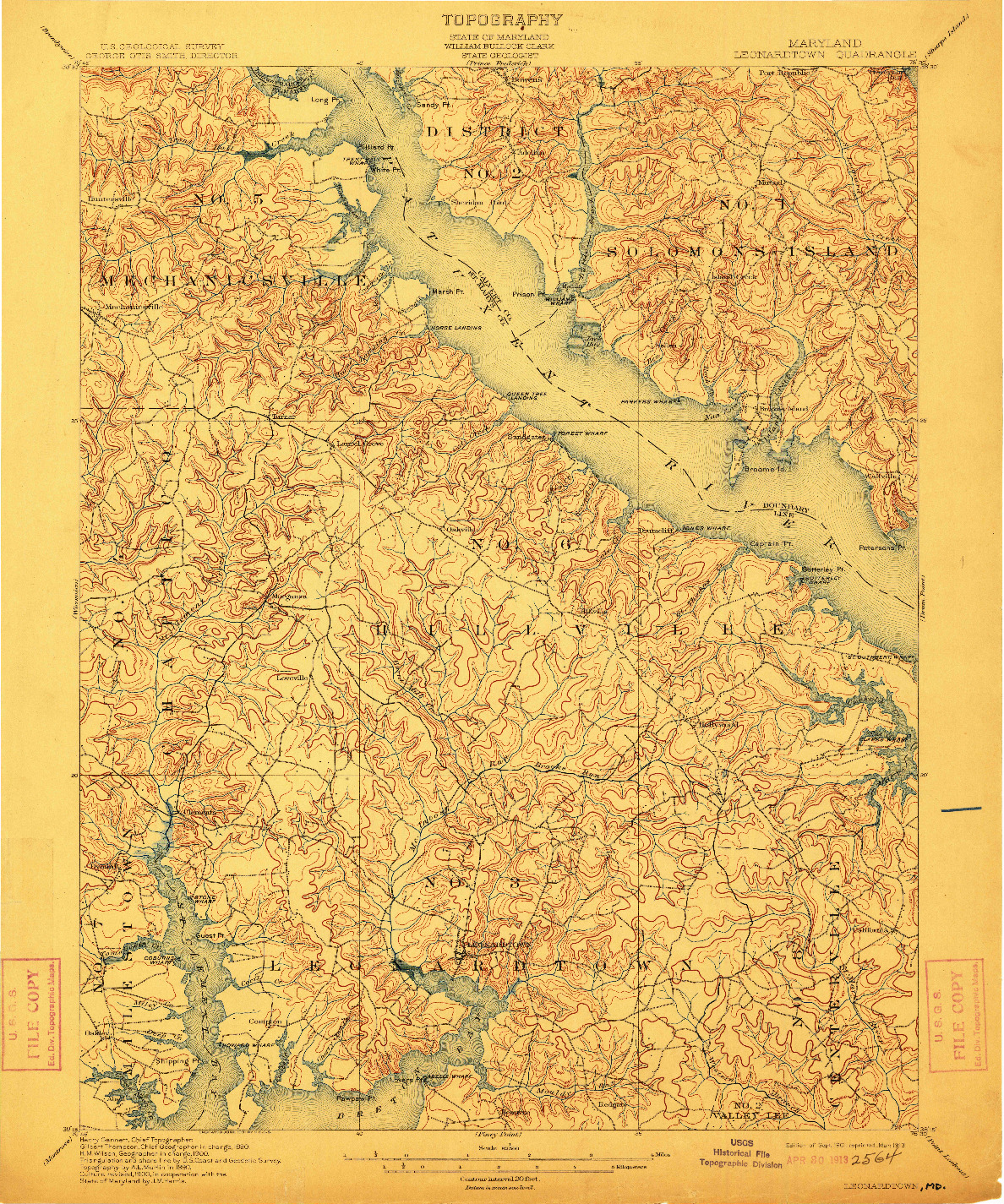 USGS 1:62500-SCALE QUADRANGLE FOR LEONARDTOWN, MD 1901