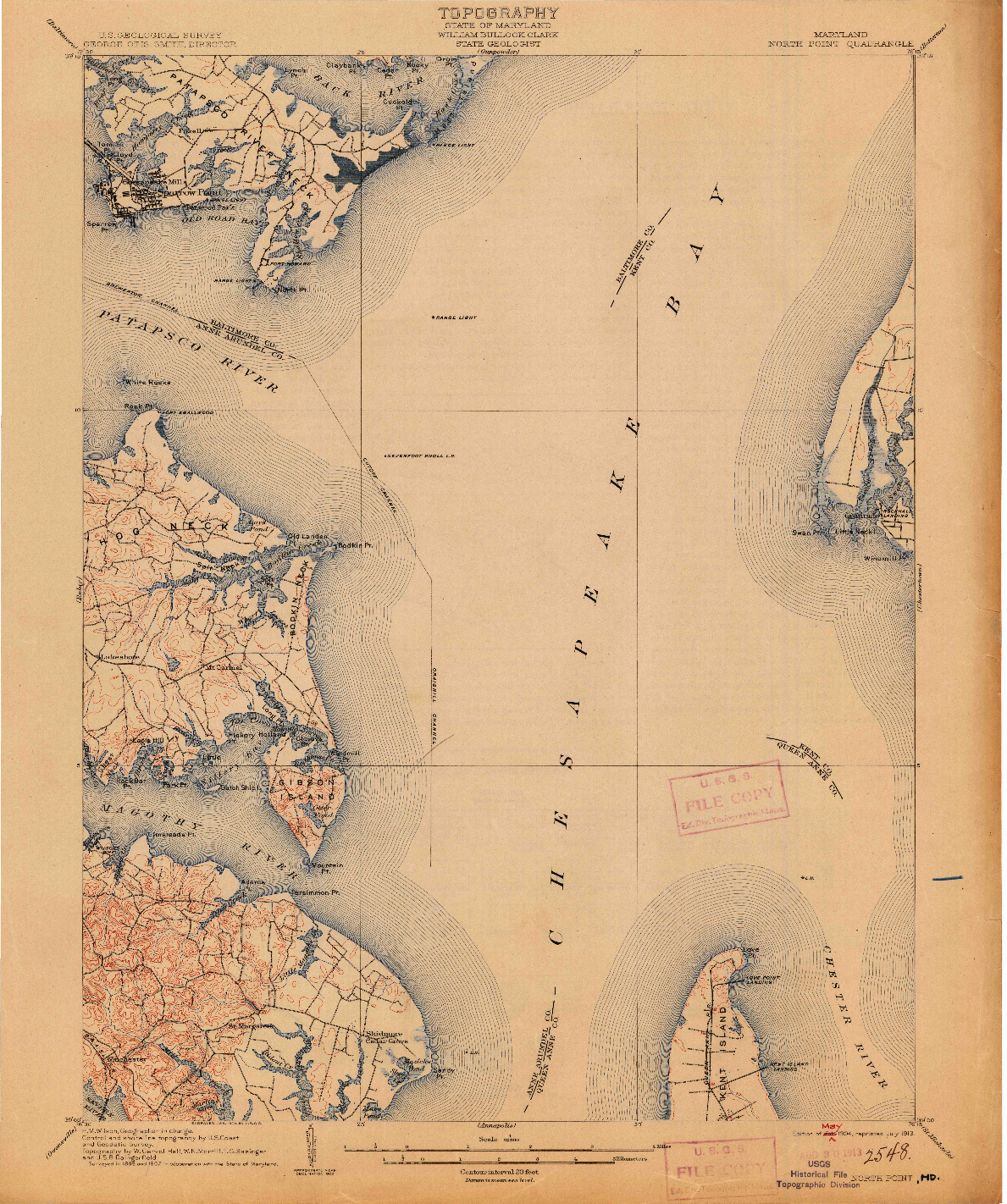 USGS 1:62500-SCALE QUADRANGLE FOR NORTH POINT, MD 1904