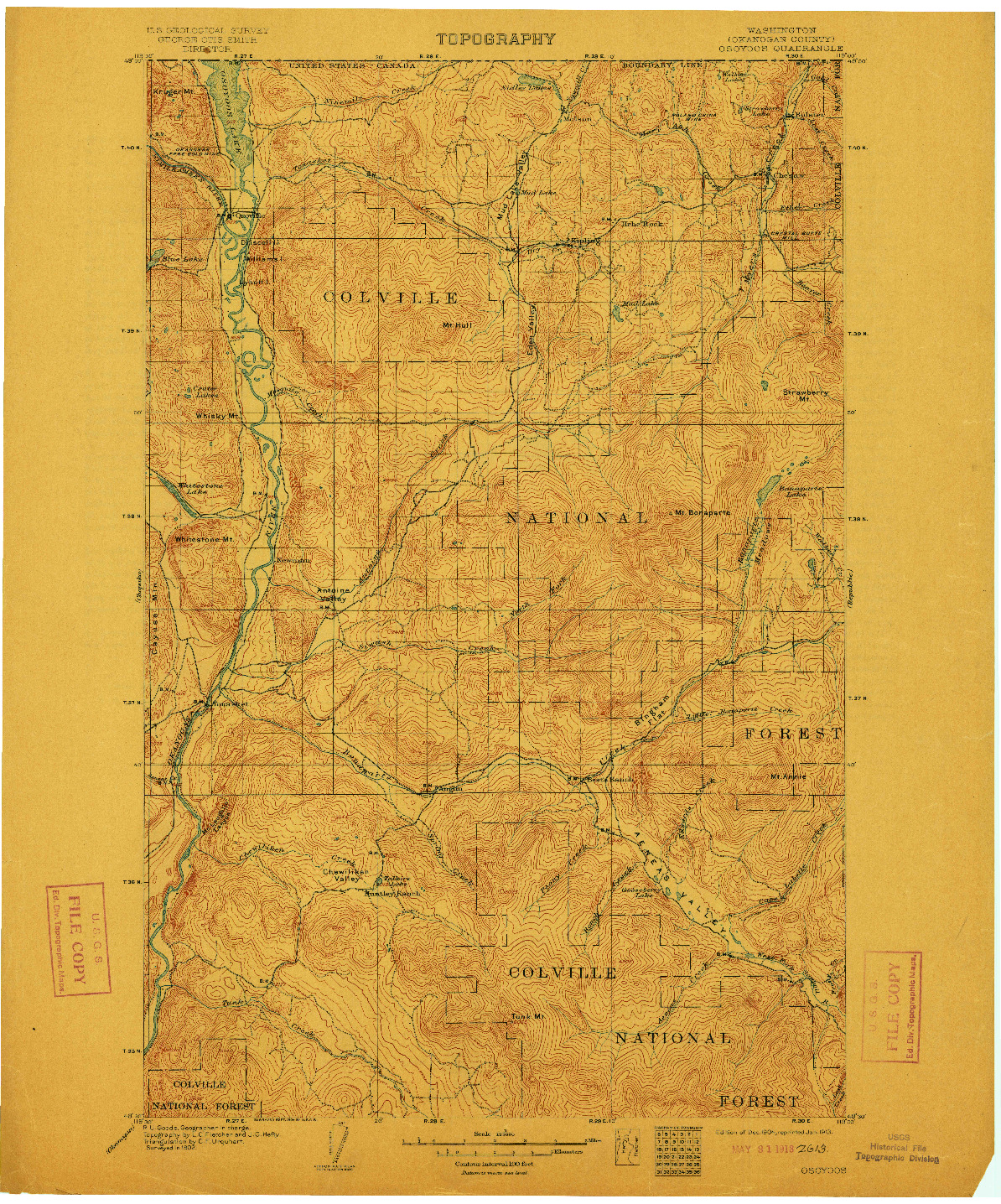 USGS 1:125000-SCALE QUADRANGLE FOR OSOYOOS, WA 1904