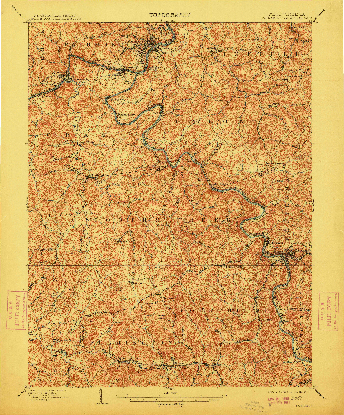 USGS 1:62500-SCALE QUADRANGLE FOR FAIRMONT, WV 1902