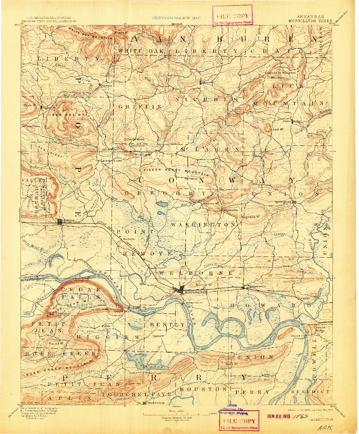 USGS 1:125000-SCALE QUADRANGLE FOR MORRILLTON, AR 1894