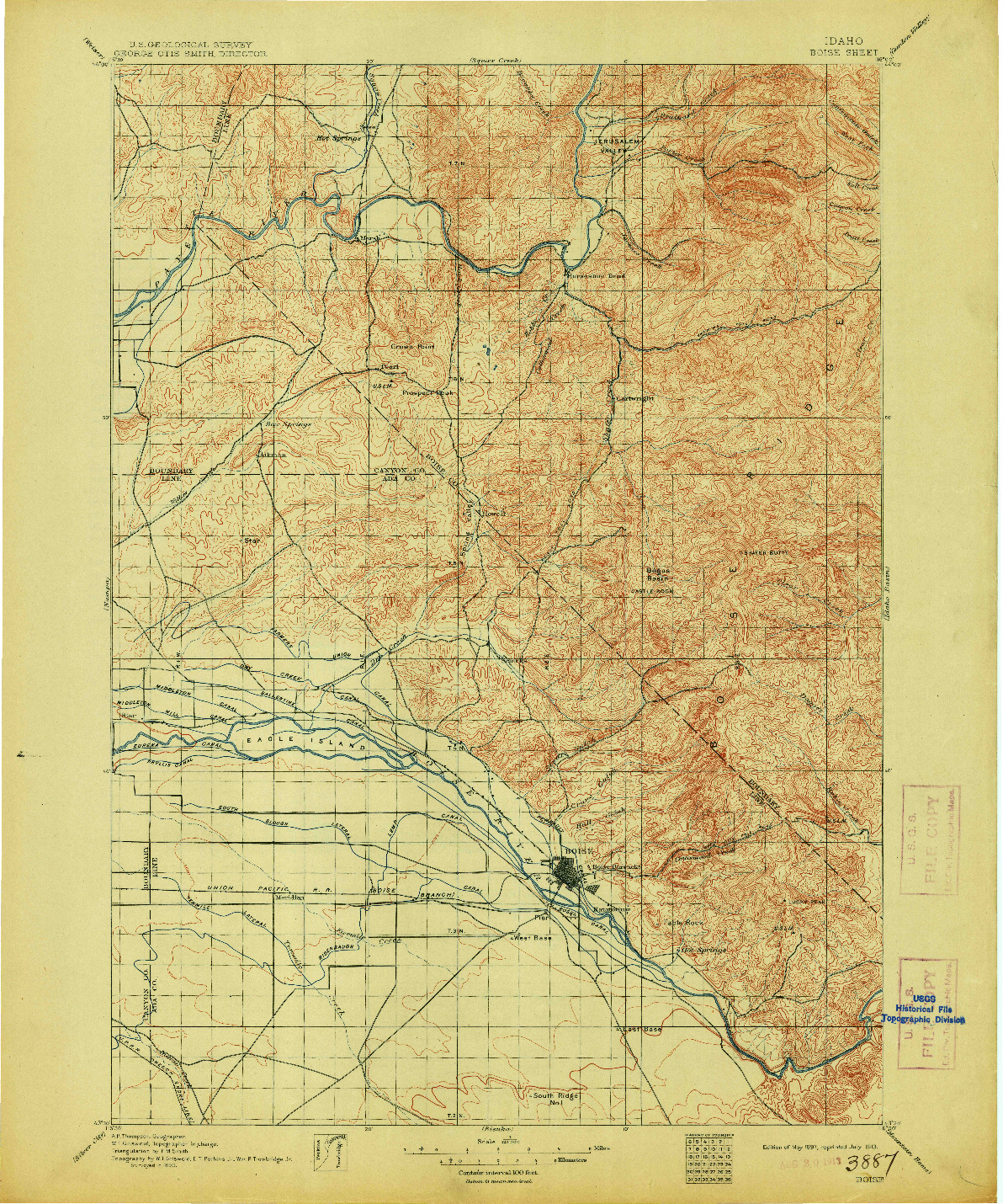 USGS 1:125000-SCALE QUADRANGLE FOR BOISE, ID 1897