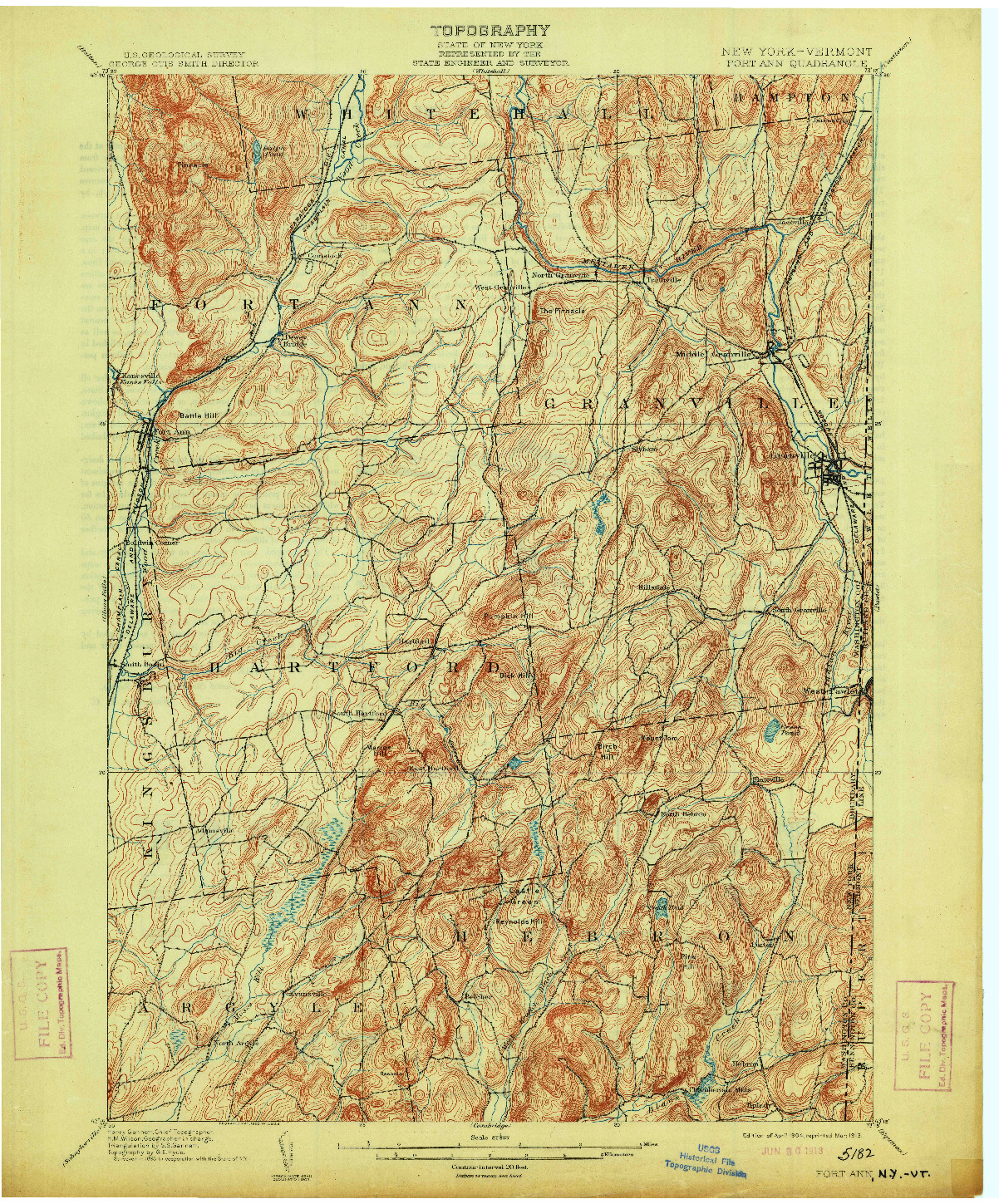 USGS 1:62500-SCALE QUADRANGLE FOR FORT ANN, NY 1904