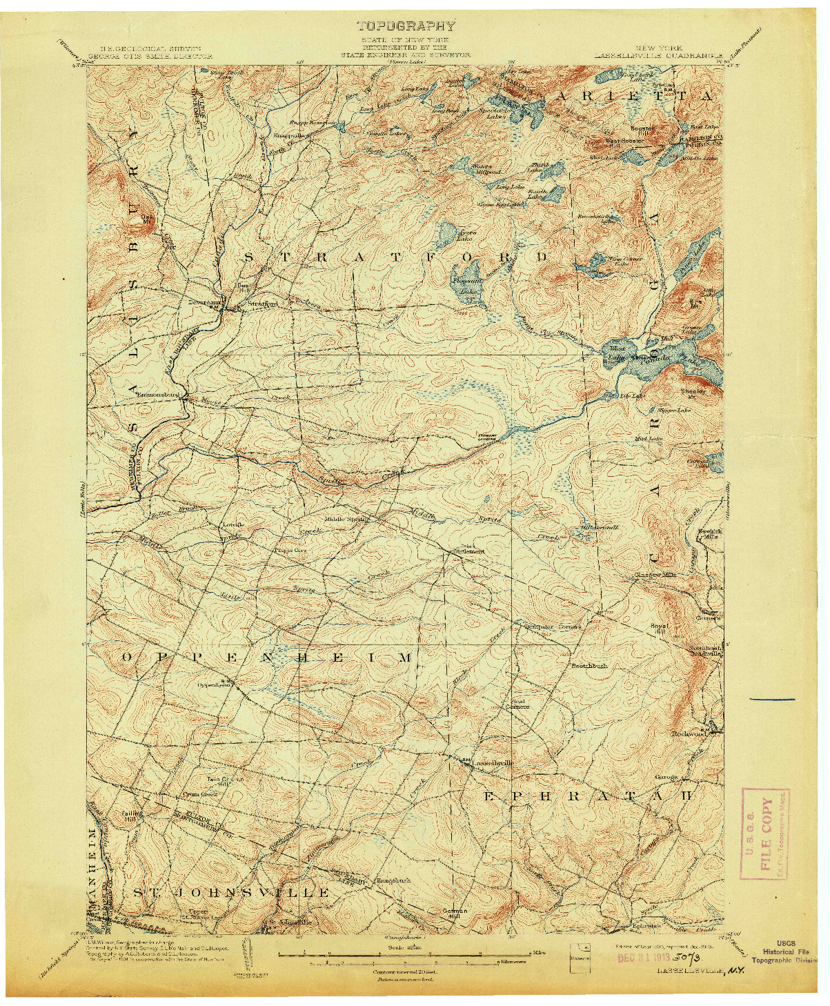 USGS 1:62500-SCALE QUADRANGLE FOR LASSELLSVILLE, NY 1903