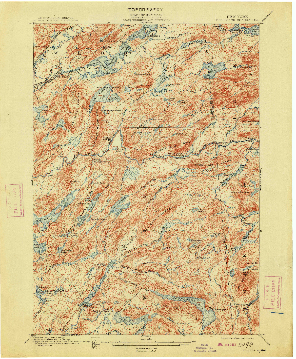 USGS 1:62500-SCALE QUADRANGLE FOR OLD FORGE, NY 1901