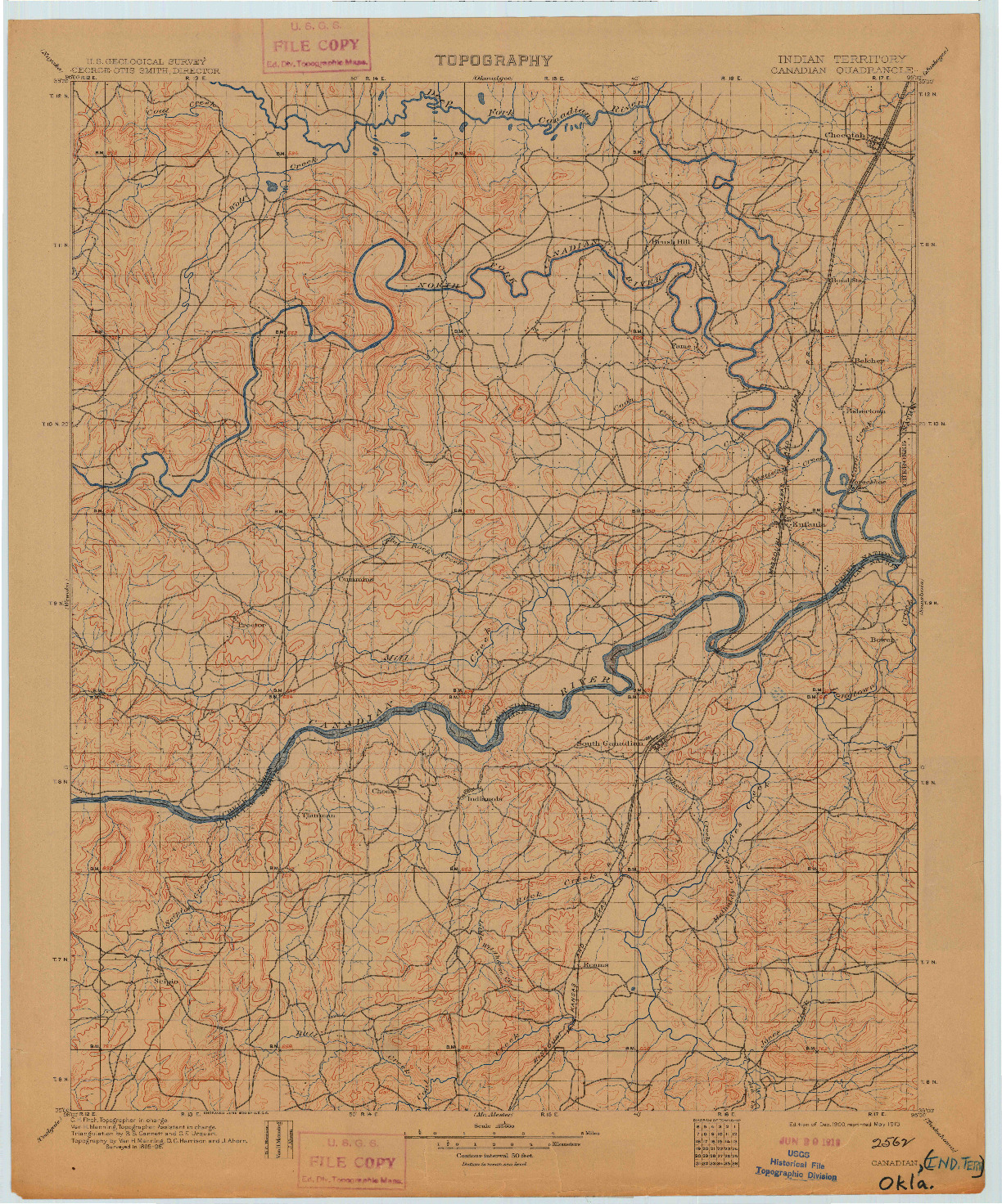 USGS 1:125000-SCALE QUADRANGLE FOR CANADIAN, IT 1900