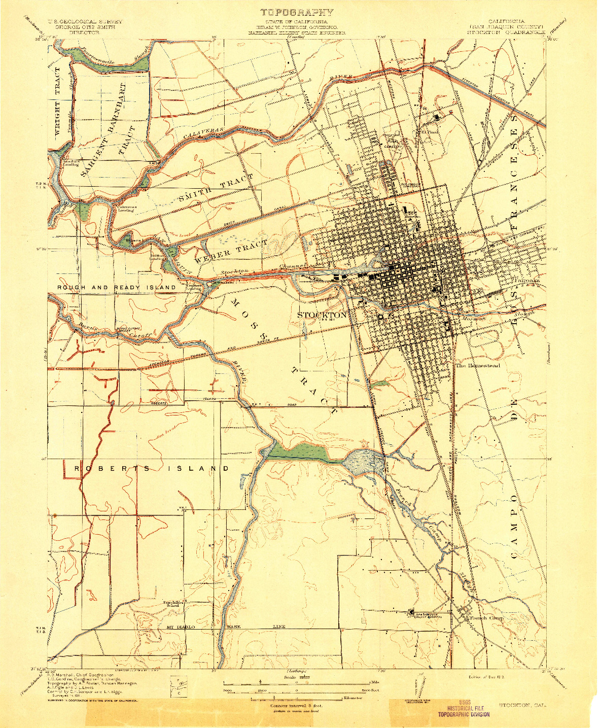 USGS 1:31680-SCALE QUADRANGLE FOR STOCKTON, CA 1913
