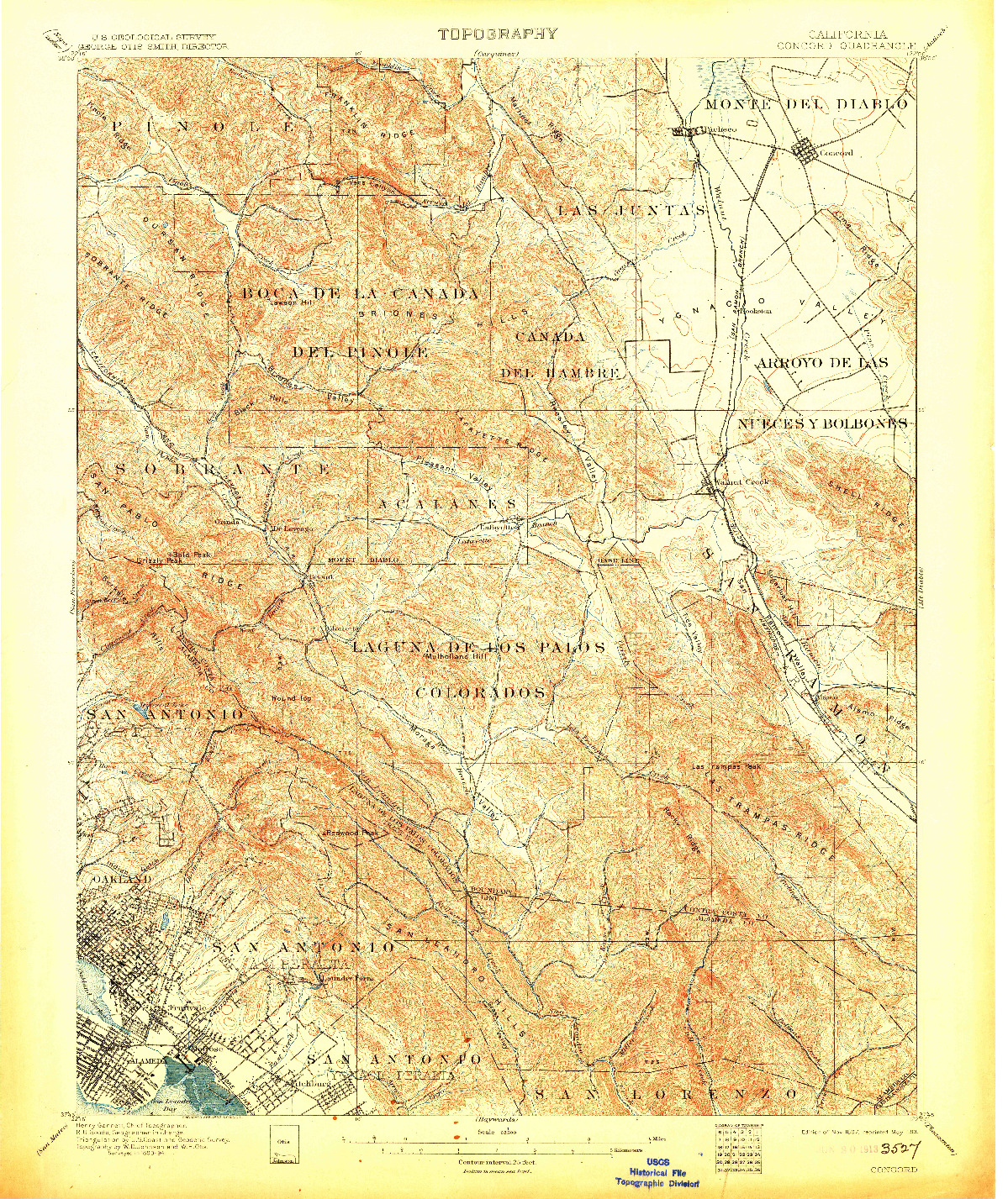 USGS 1:62500-SCALE QUADRANGLE FOR CONCORD, CA 1897