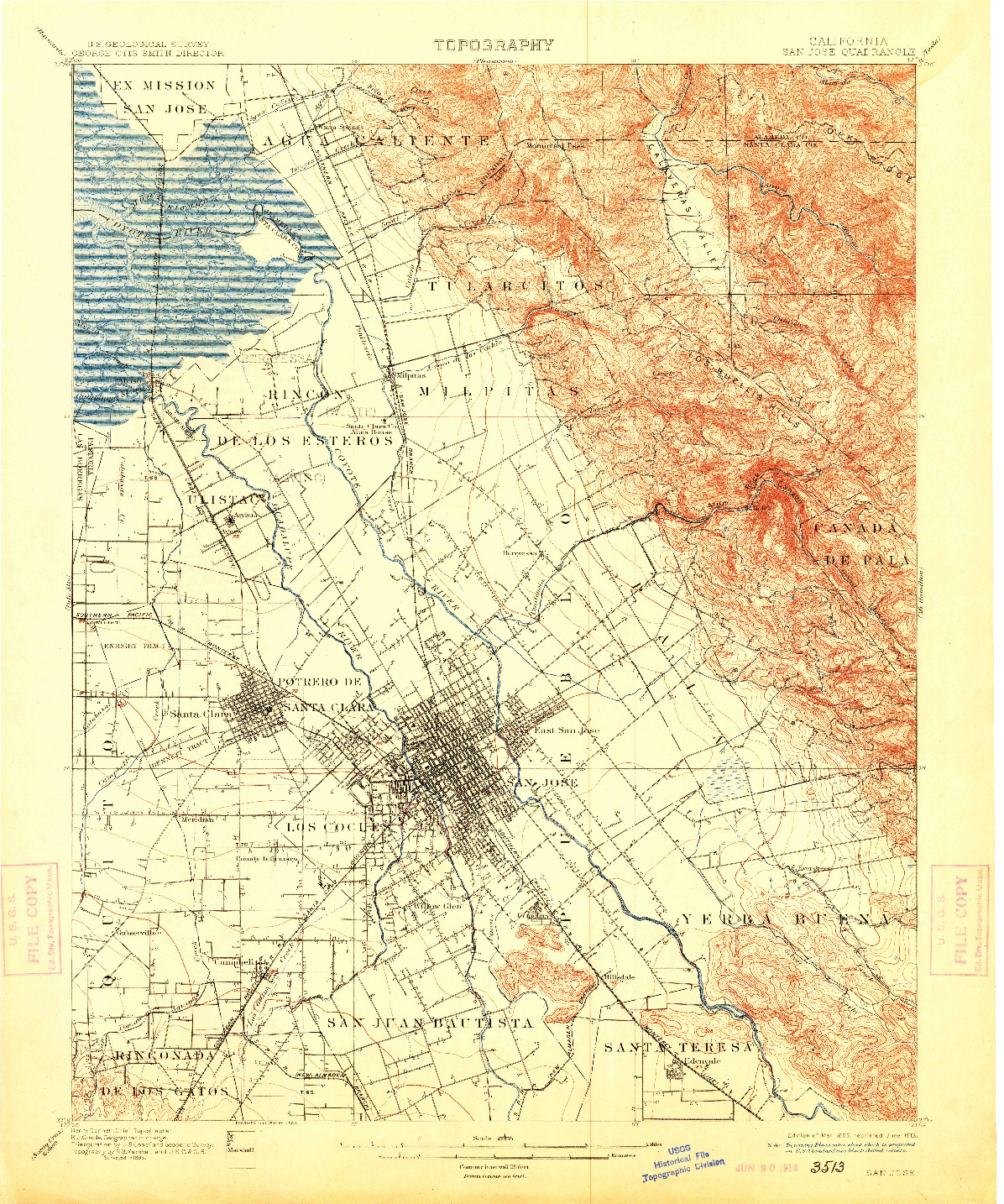 USGS 1:62500-SCALE QUADRANGLE FOR SAN JOSE, CA 1899