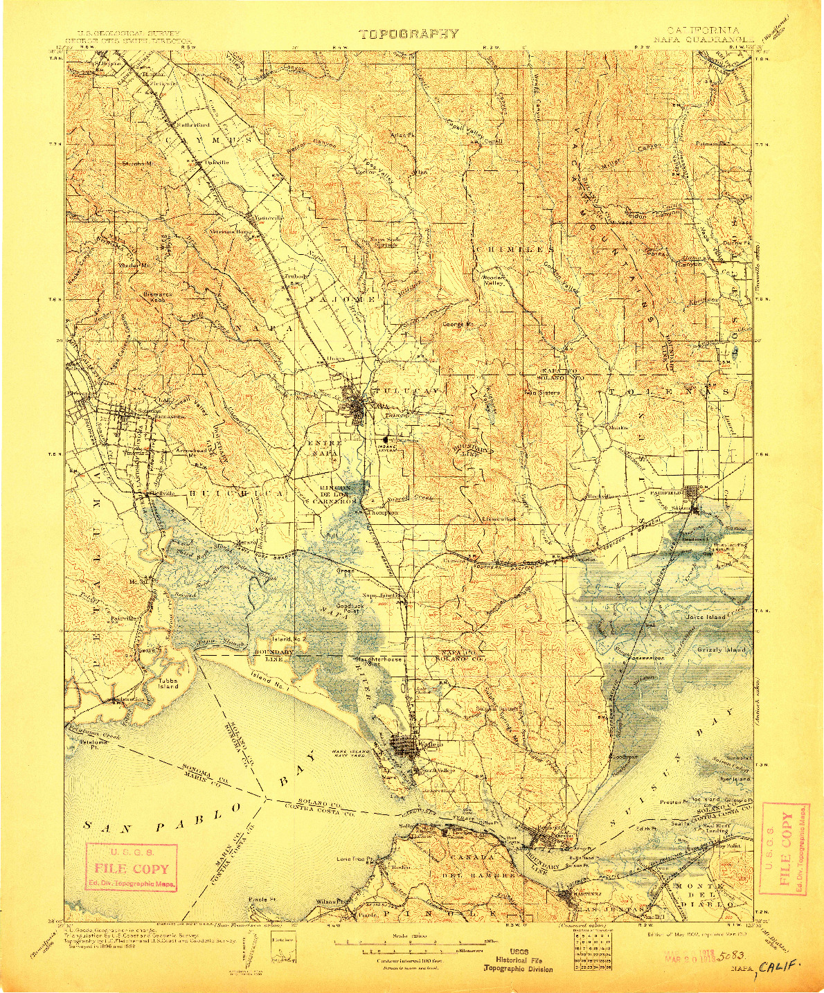 USGS 1:125000-SCALE QUADRANGLE FOR NAPA, CA 1902