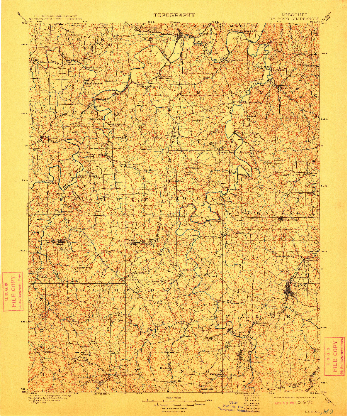 USGS 1:125000-SCALE QUADRANGLE FOR DE SOTO, MO 1901