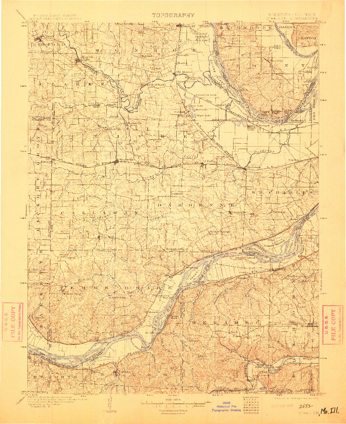 USGS 1:125000-SCALE QUADRANGLE FOR O'FALLON, MO 1903