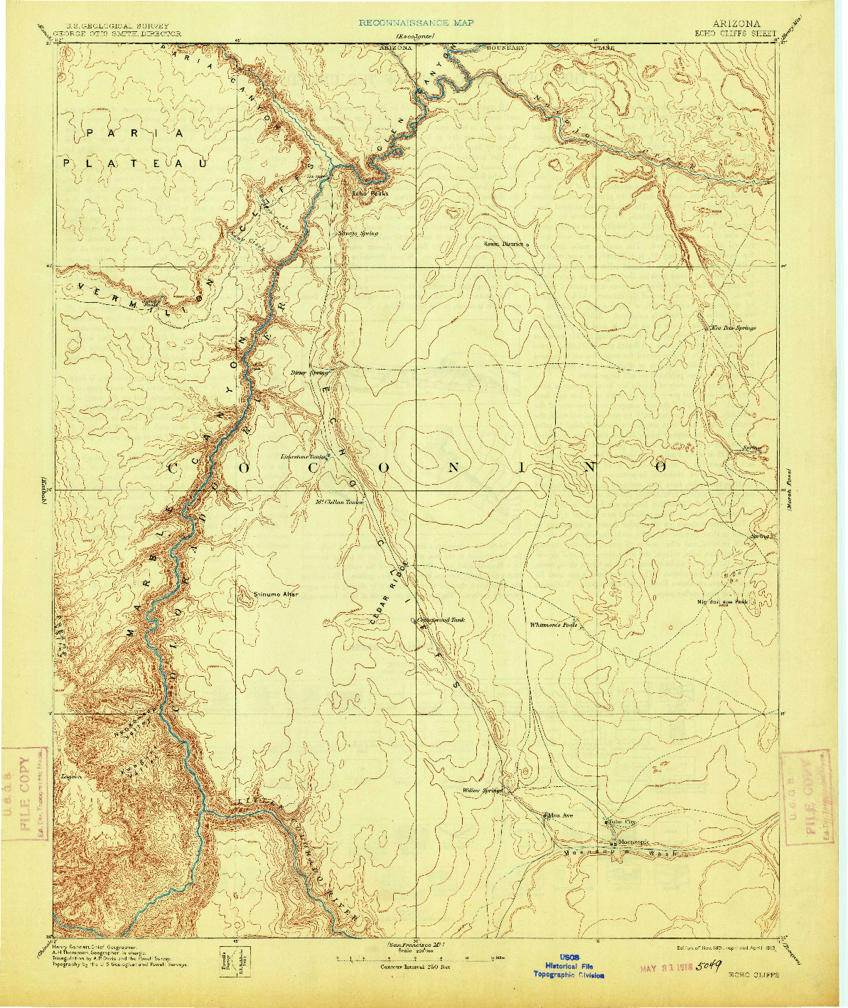 USGS 1:250000-SCALE QUADRANGLE FOR ECHO CLIFFS, AZ 1891