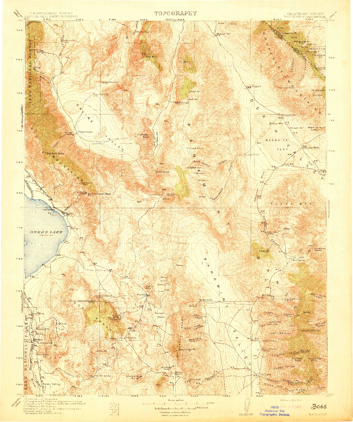 USGS 1:250000-SCALE QUADRANGLE FOR BALLARAT, CA 1913