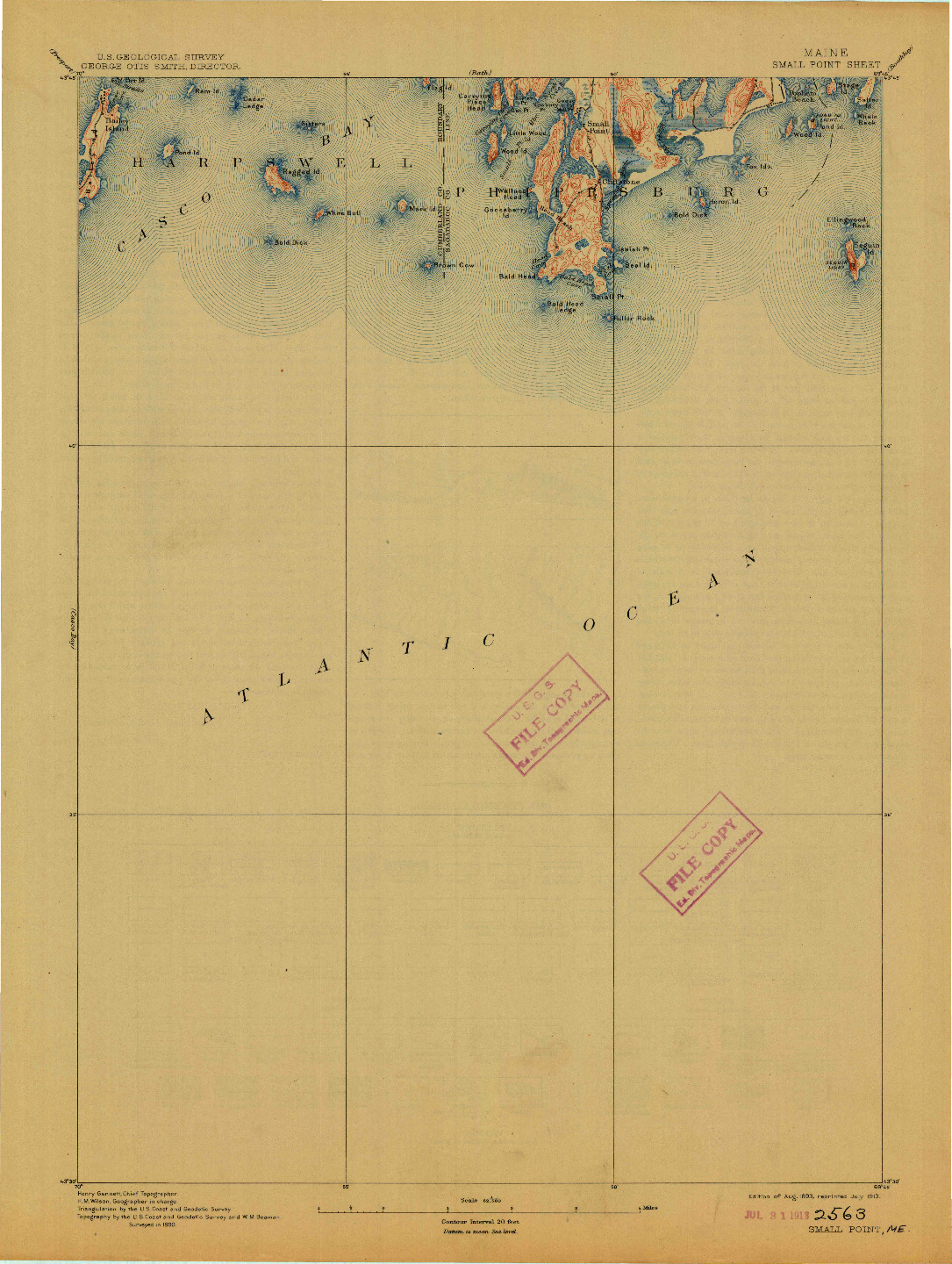 USGS 1:62500-SCALE QUADRANGLE FOR SMALL POINT, ME 1893