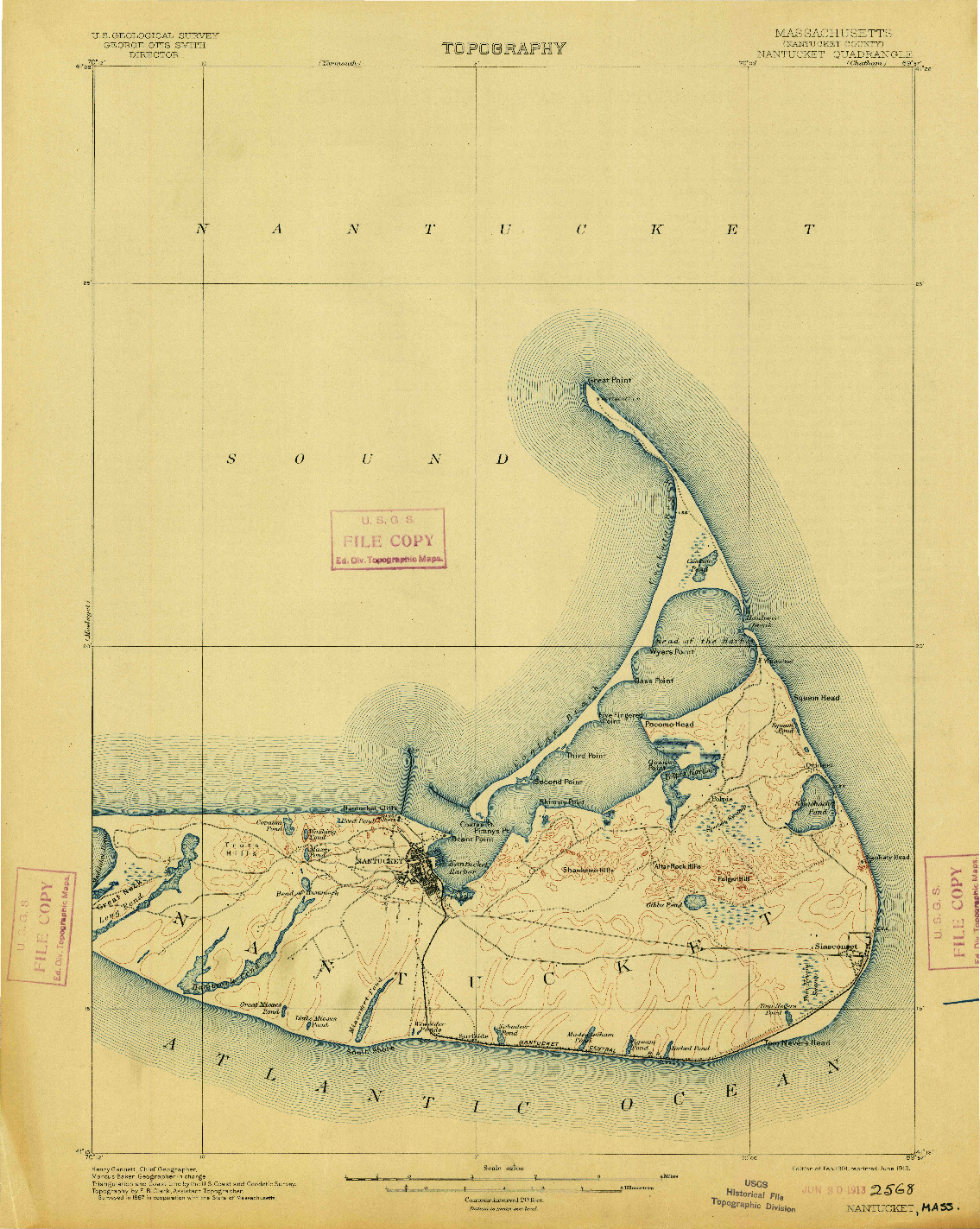 USGS 1:62500-SCALE QUADRANGLE FOR NANTUCKET, MA 1901