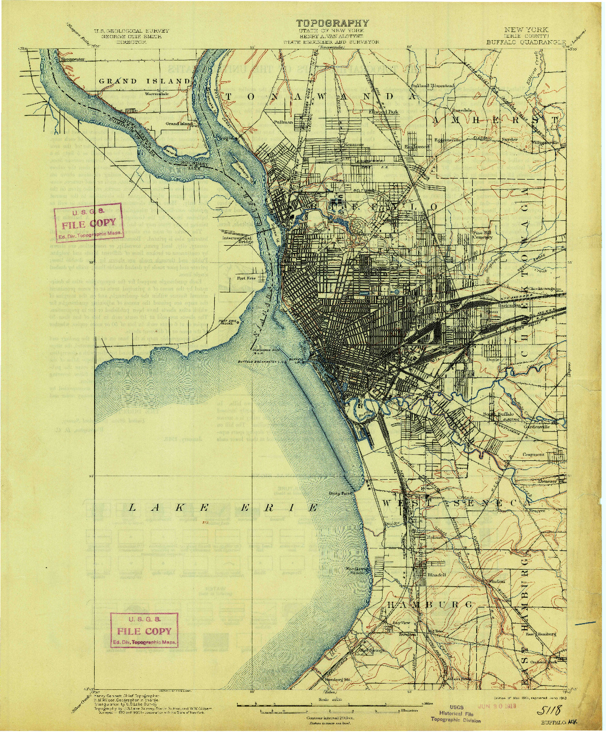 USGS 1:62500-SCALE QUADRANGLE FOR BUFFALO, NY 1901