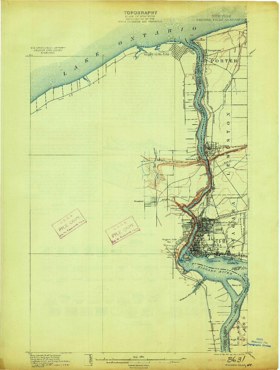 USGS 1:62500-SCALE QUADRANGLE FOR NIAGARA FALLS, NY 1901