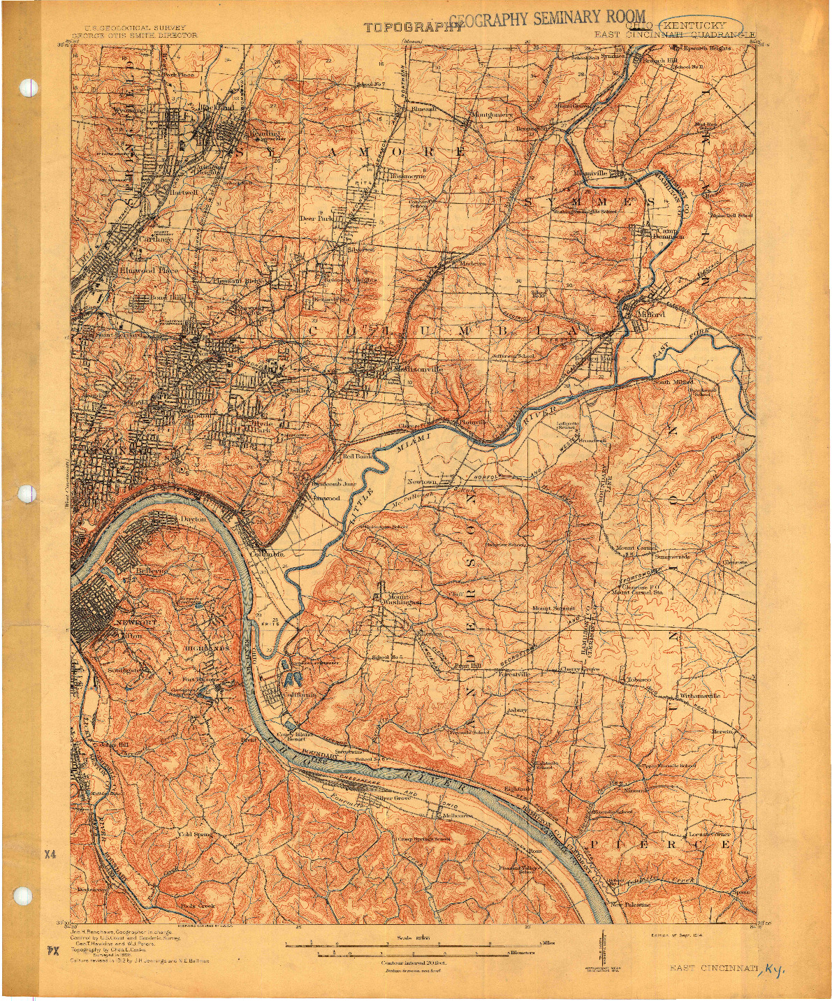 USGS 1:62500-SCALE QUADRANGLE FOR EAST CINCINNATI, OH 1914