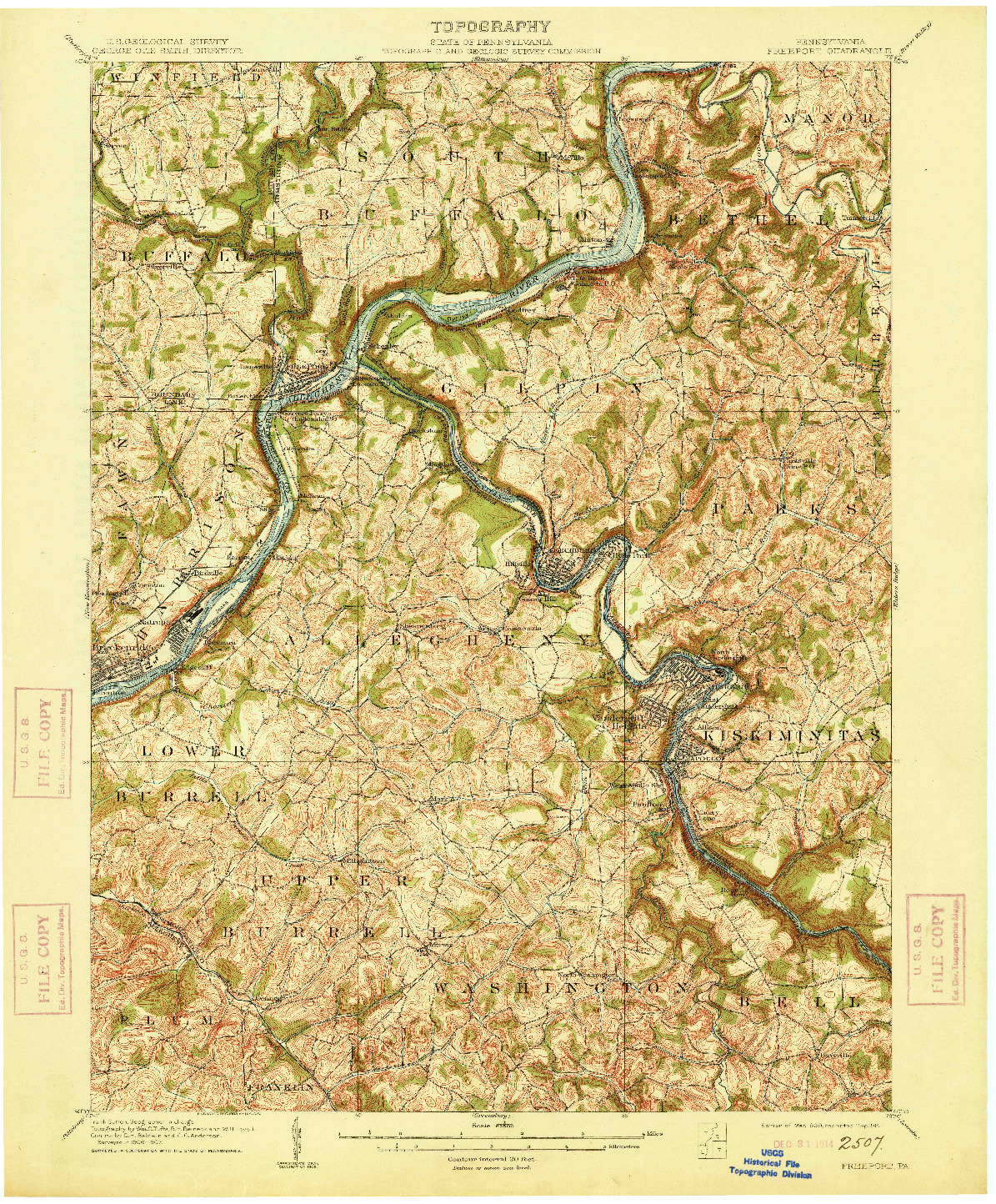 USGS 1:62500-SCALE QUADRANGLE FOR FREEPORT, PA 1909