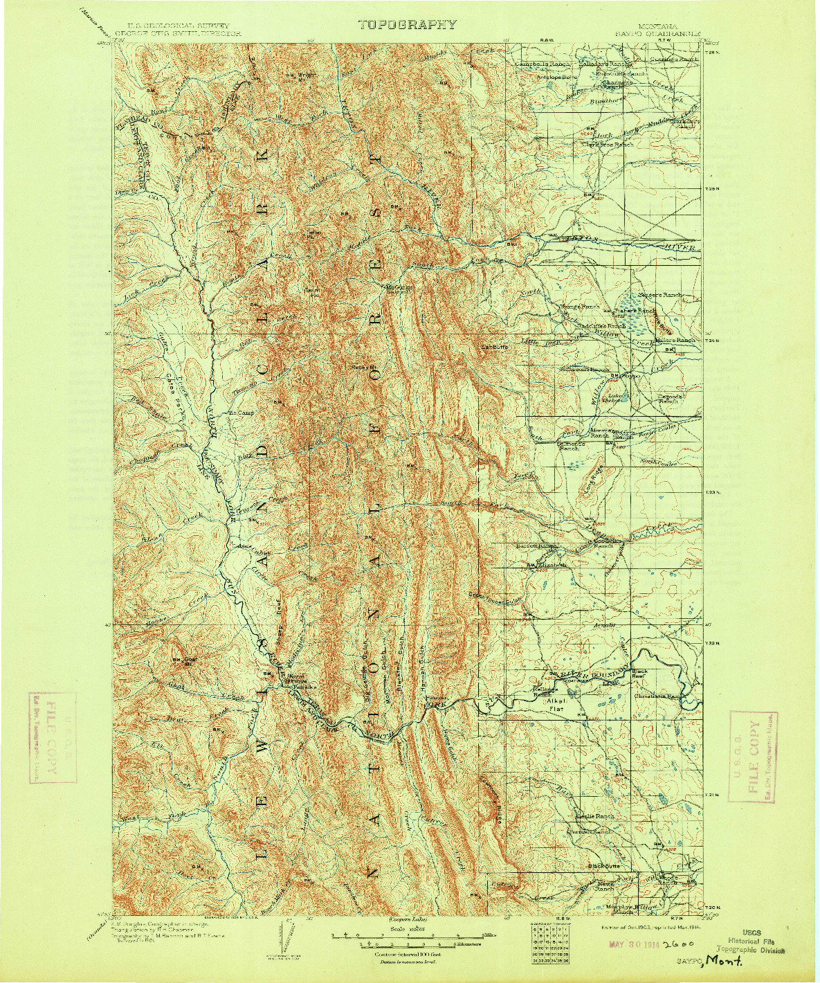 USGS 1:125000-SCALE QUADRANGLE FOR SAYPO, MT 1903