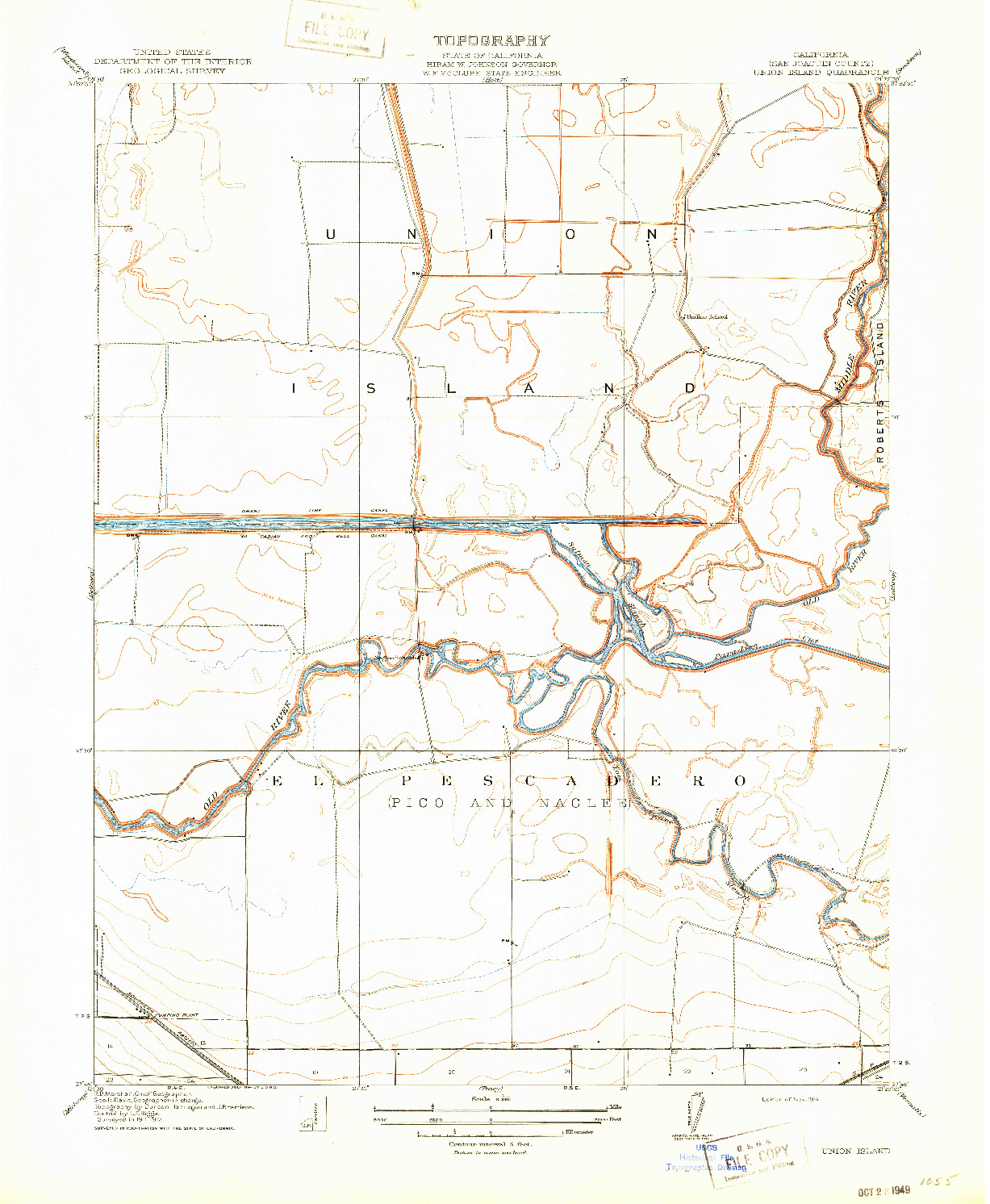 USGS 1:31680-SCALE QUADRANGLE FOR UNION ISLAND, CA 1914