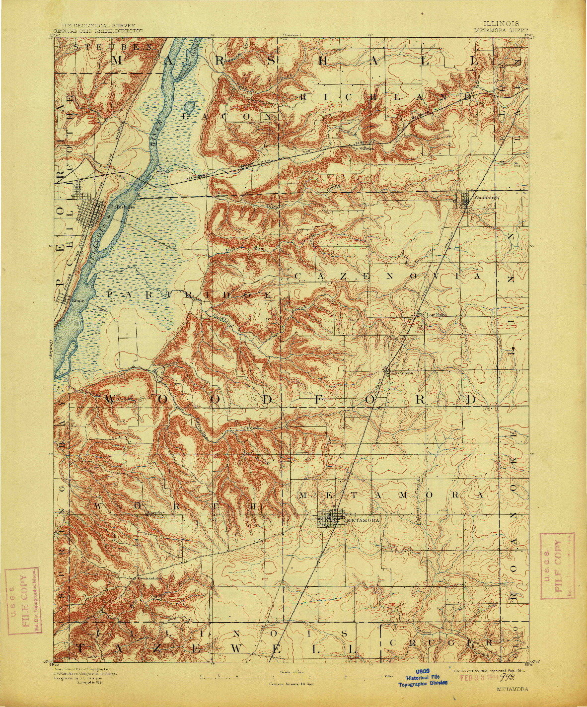 USGS 1:62500-SCALE QUADRANGLE FOR METAMORA, IL 1893