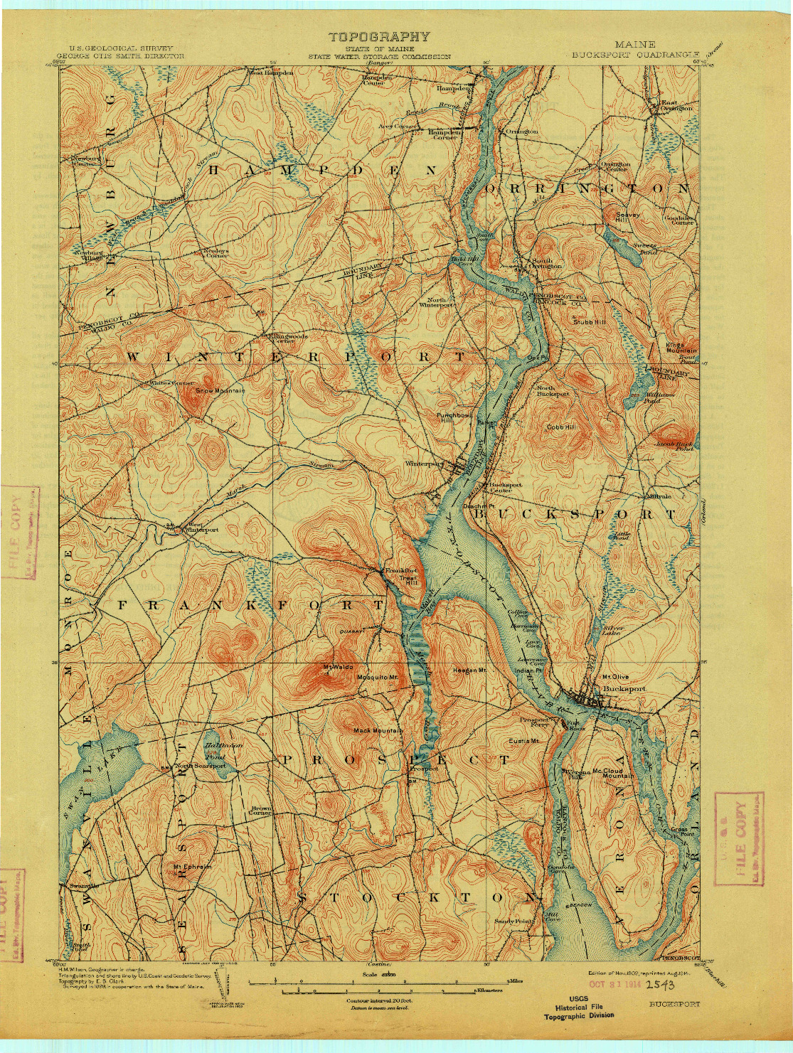 USGS 1:62500-SCALE QUADRANGLE FOR BUCKSPORT, ME 1902