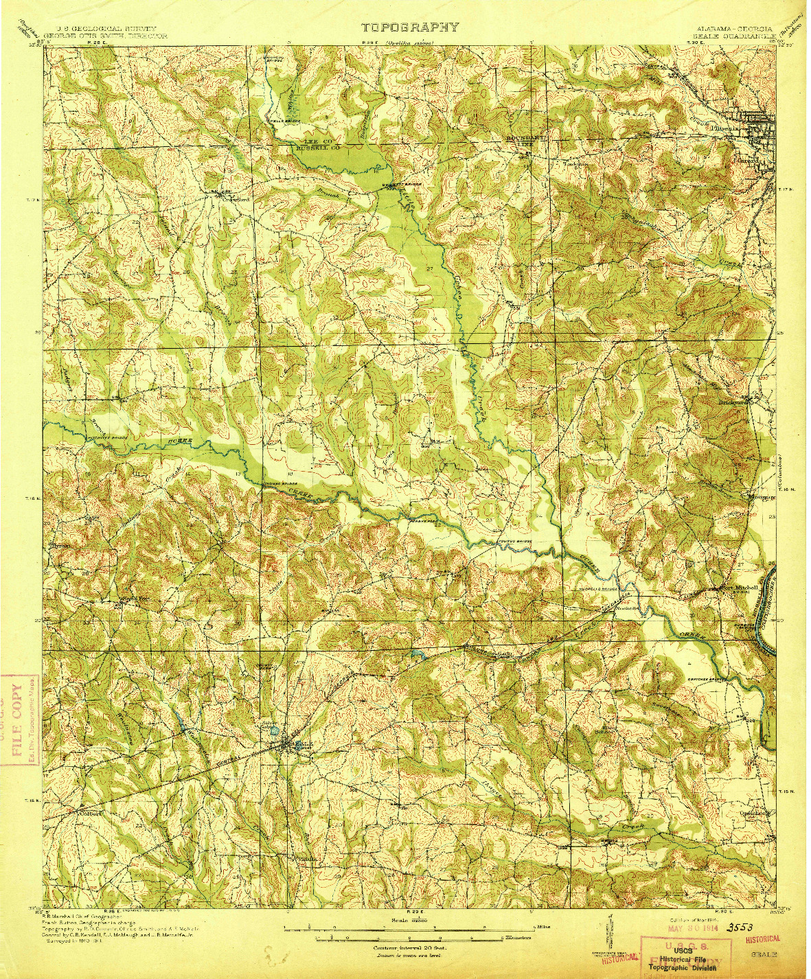 USGS 1:62500-SCALE QUADRANGLE FOR SEALE, AL 1914