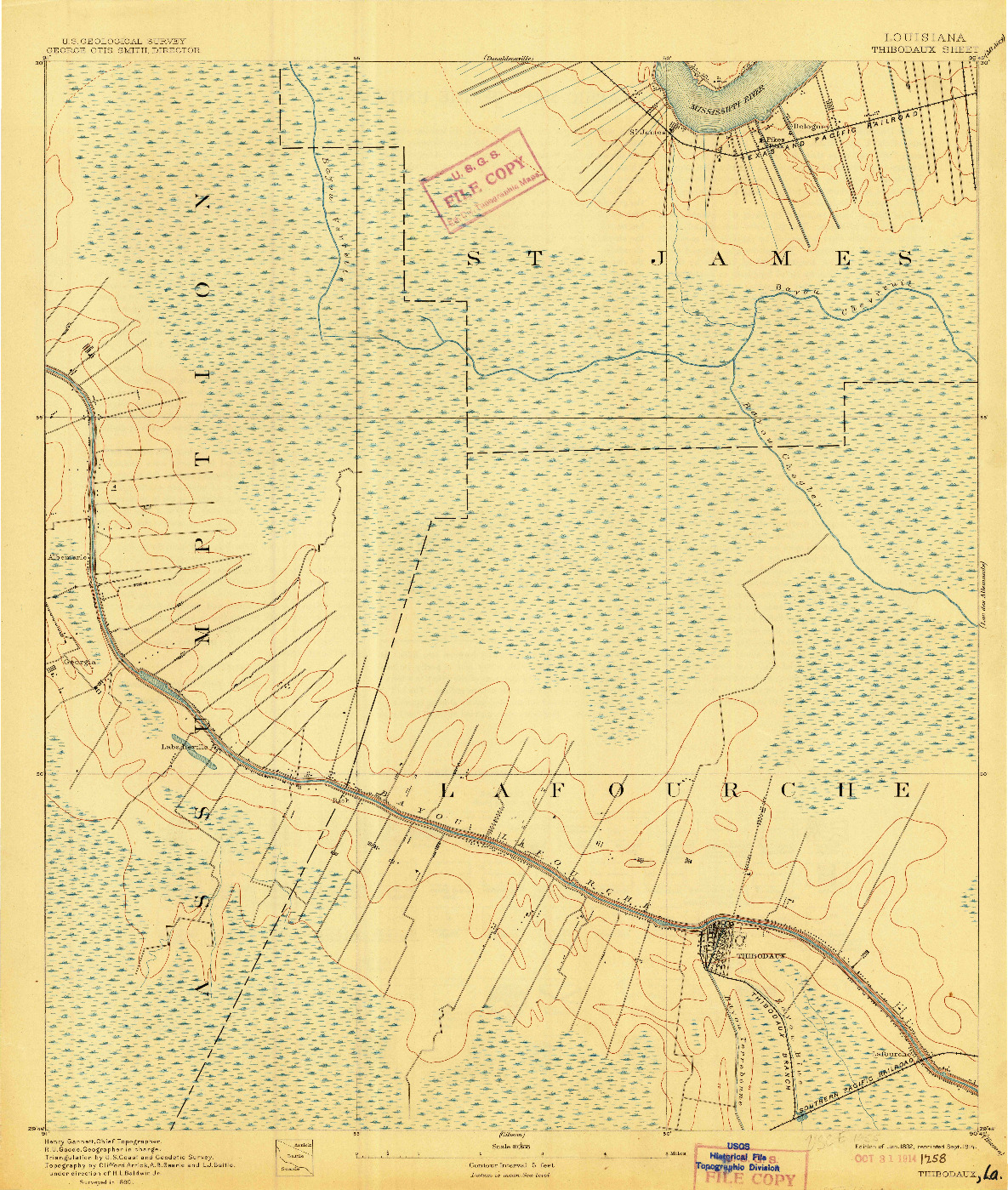 USGS 1:62500-SCALE QUADRANGLE FOR THIBODAUX, LA 1892