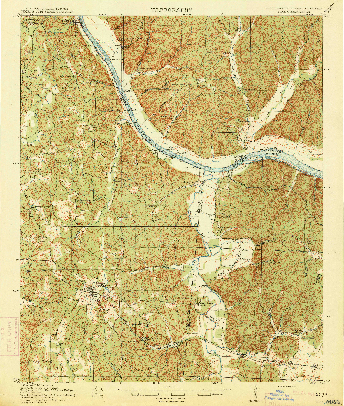 USGS 1:62500-SCALE QUADRANGLE FOR IUKA, MS 1914