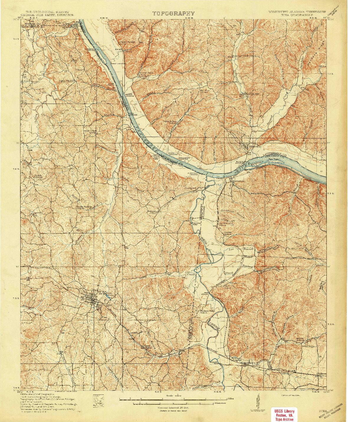 USGS 1:62500-SCALE QUADRANGLE FOR IUKA, MS 1914