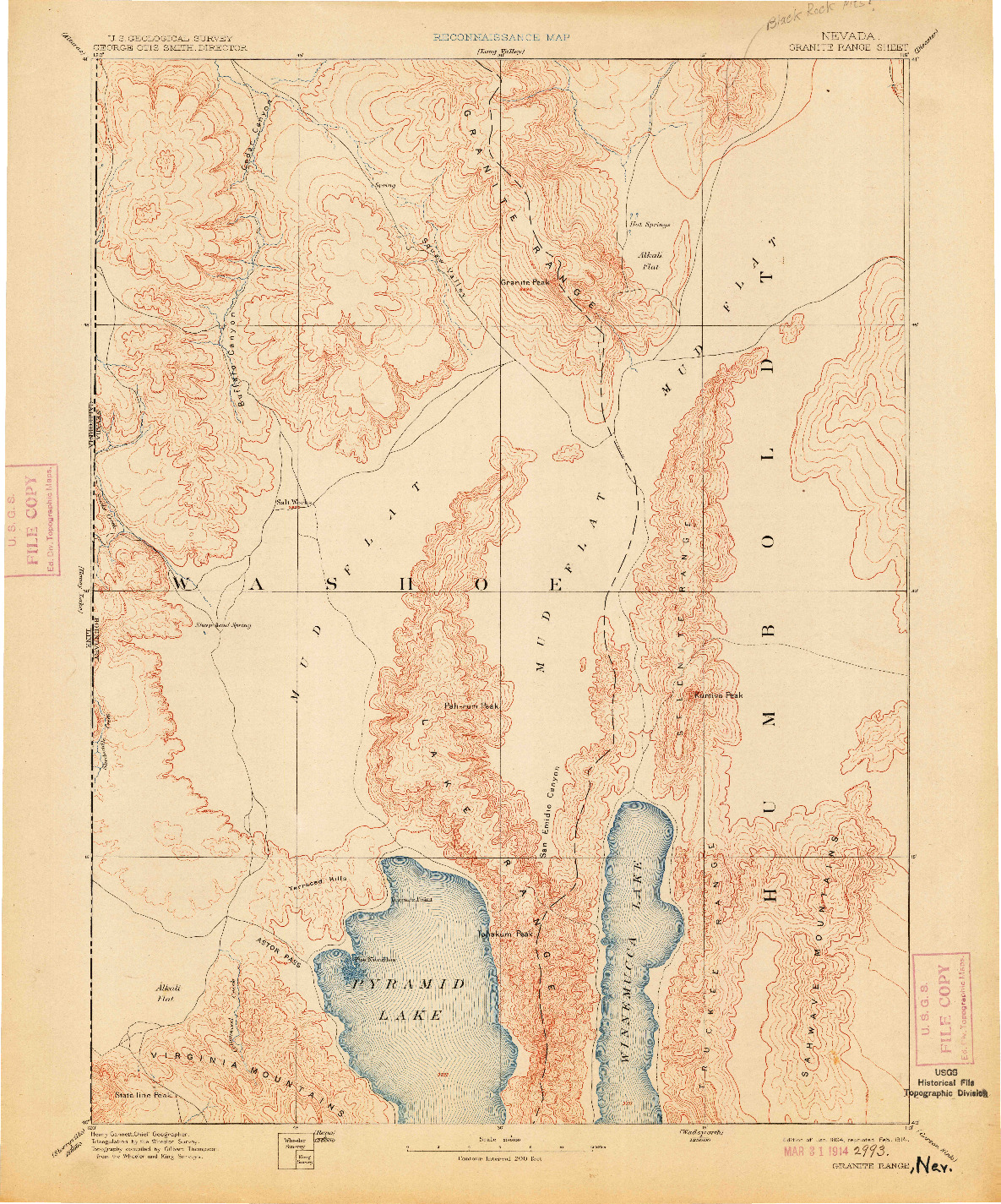 USGS 1:250000-SCALE QUADRANGLE FOR GRANITE RANGE, NV 1894