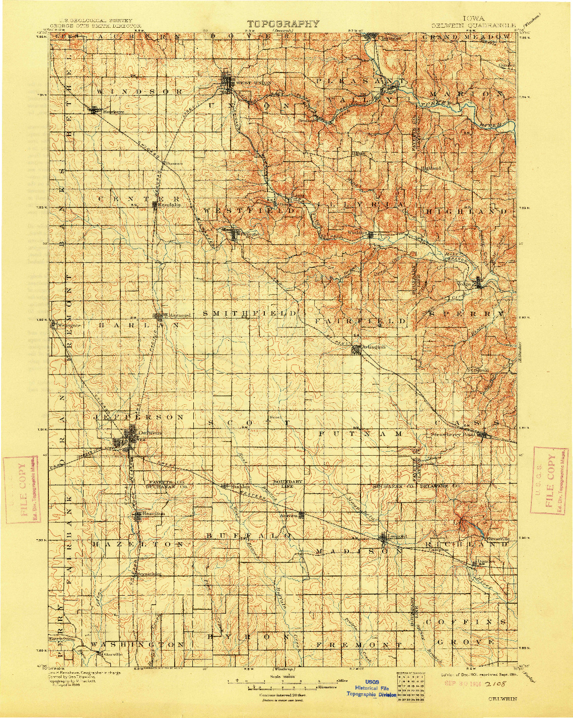 USGS 1:125000-SCALE QUADRANGLE FOR OELWEIN, IA 1901