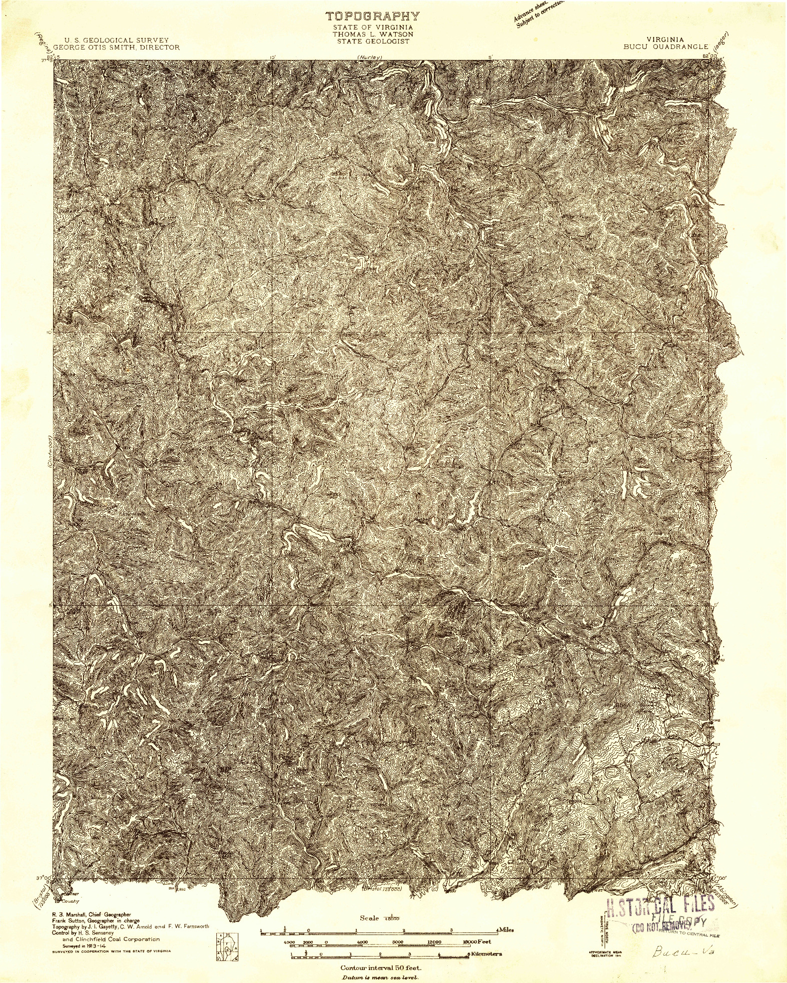USGS 1:48000-SCALE QUADRANGLE FOR BUCU, VA 1914