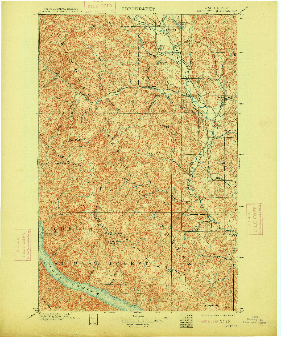 USGS 1:125000-SCALE QUADRANGLE FOR METHOW, WA 1901