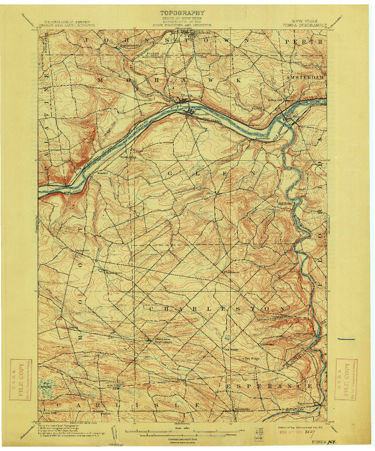 USGS 1:62500-SCALE QUADRANGLE FOR FONDA, NY 1902
