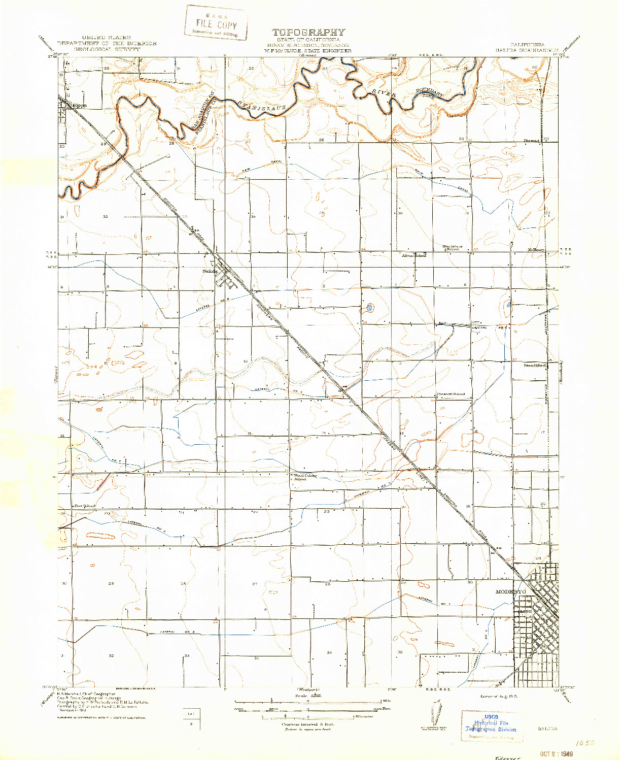 USGS 1:31680-SCALE QUADRANGLE FOR SALIDA, CA 1915