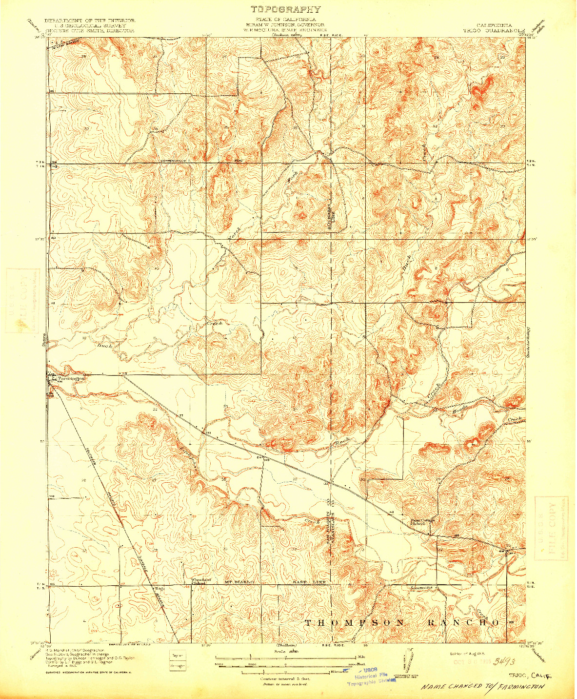 USGS 1:31680-SCALE QUADRANGLE FOR TRIGO, CA 1915