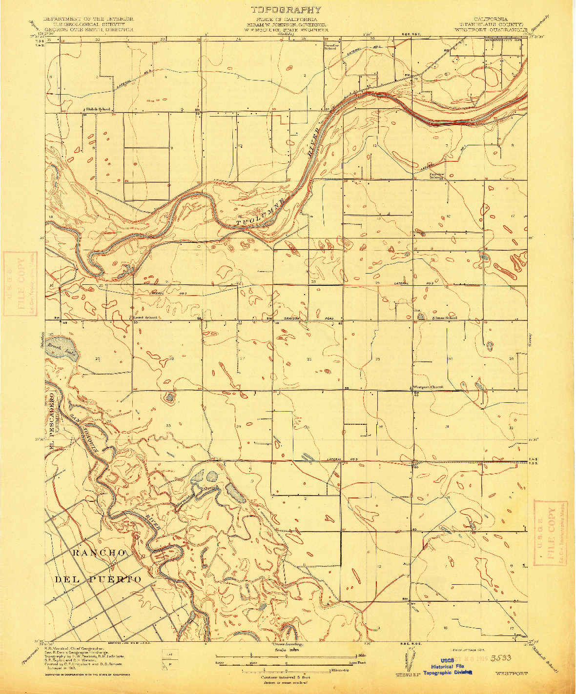 USGS 1:31680-SCALE QUADRANGLE FOR WESTPORT, CA 1915